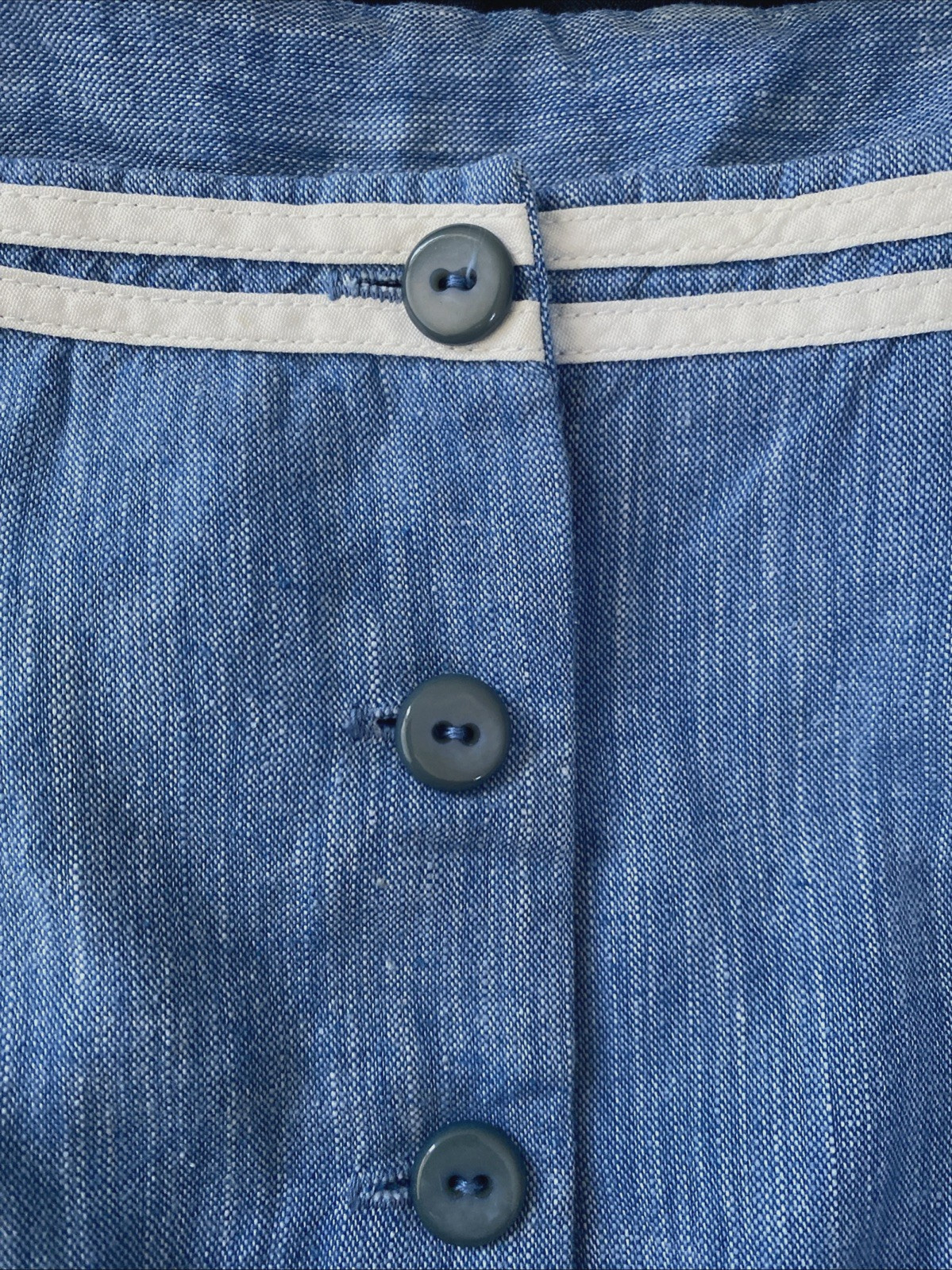 Classic VTG 50S STRAWSTACK Blue Cotton SHIRTWAIST DRESS