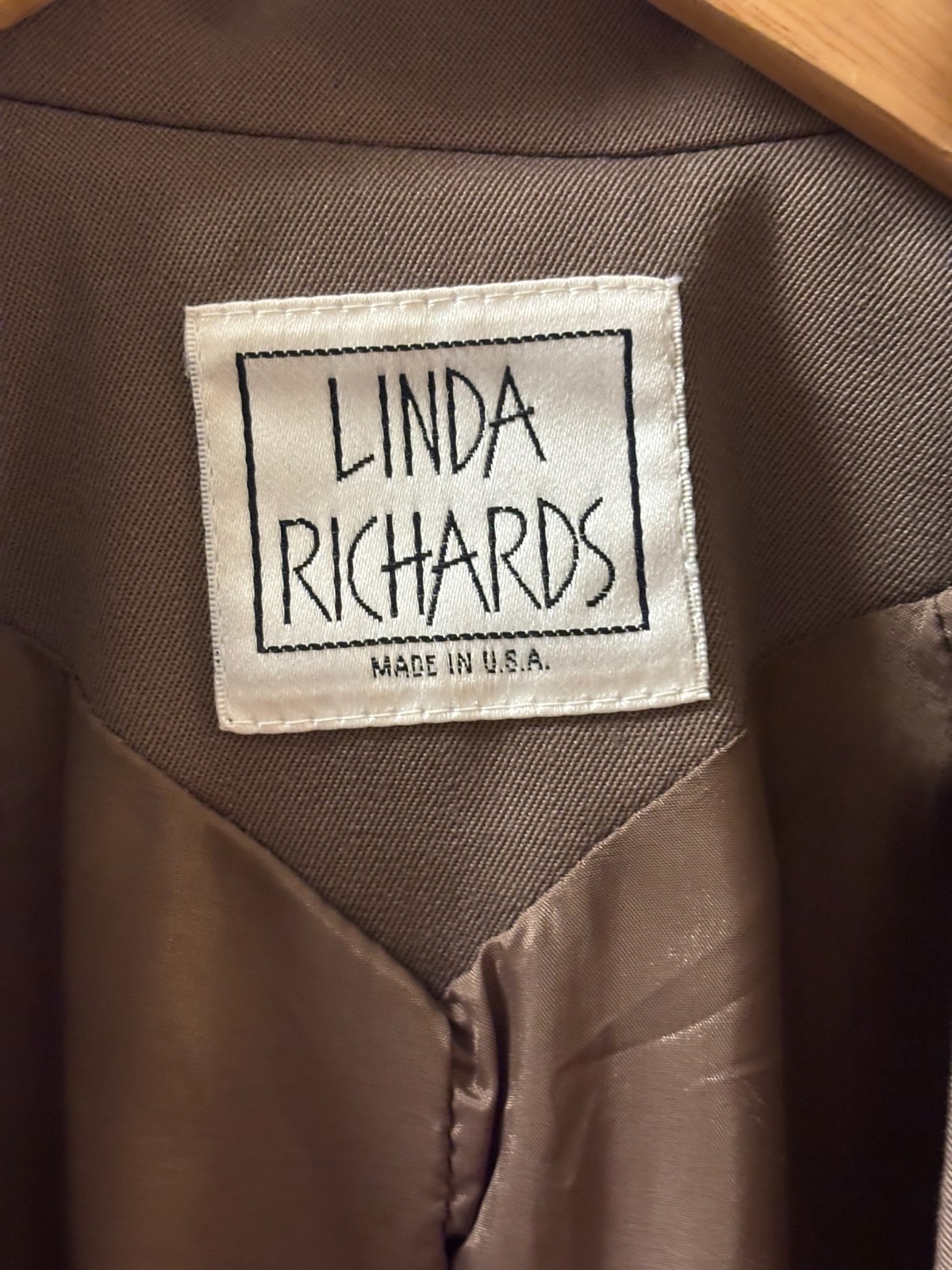 Vintage Linda Richards Wool Medium Brown Duster Trench USA Size 8