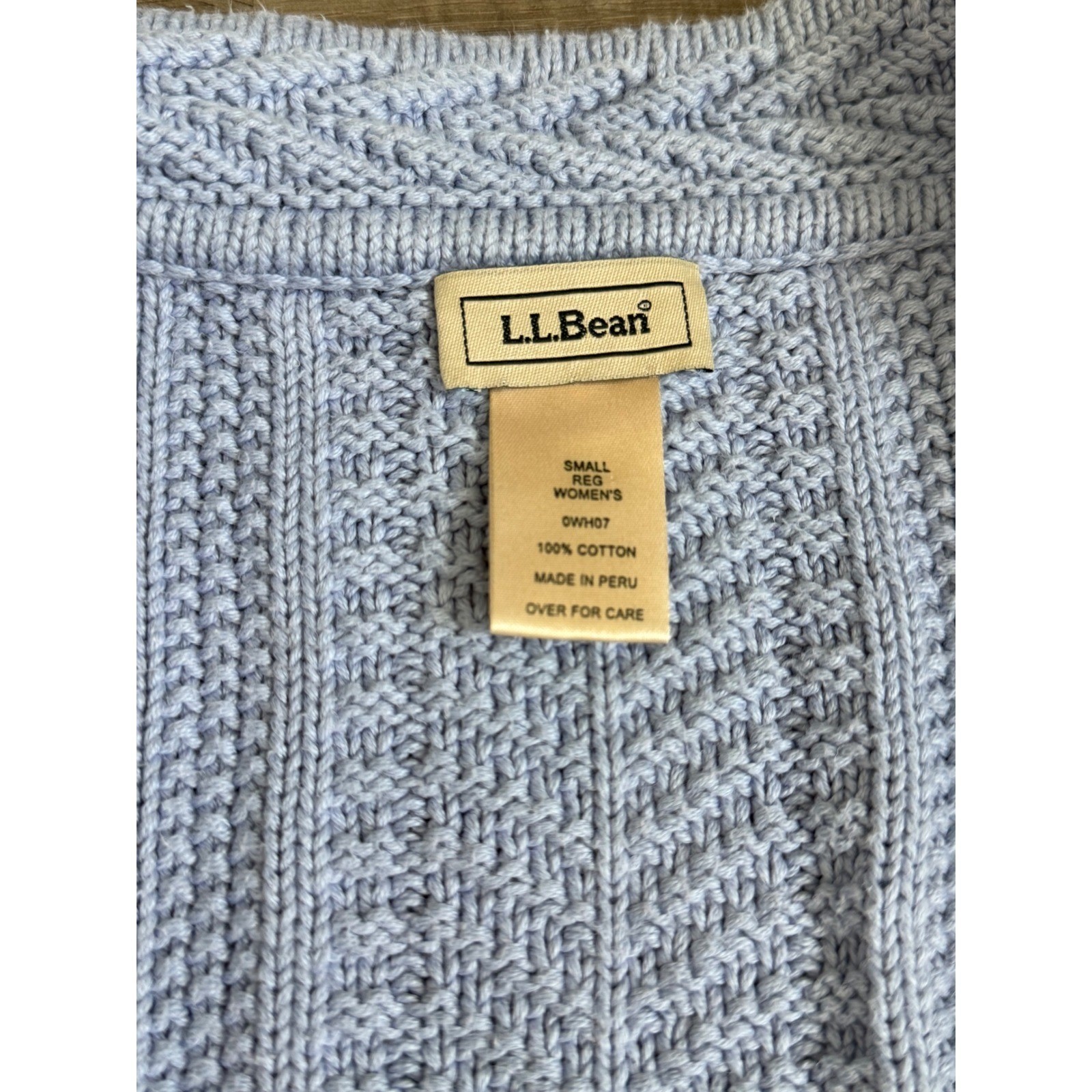 L.L.Bean Cable Knit Cardigan Vintage Cottage Core Sweater Women&rsquo;s Sm Blue