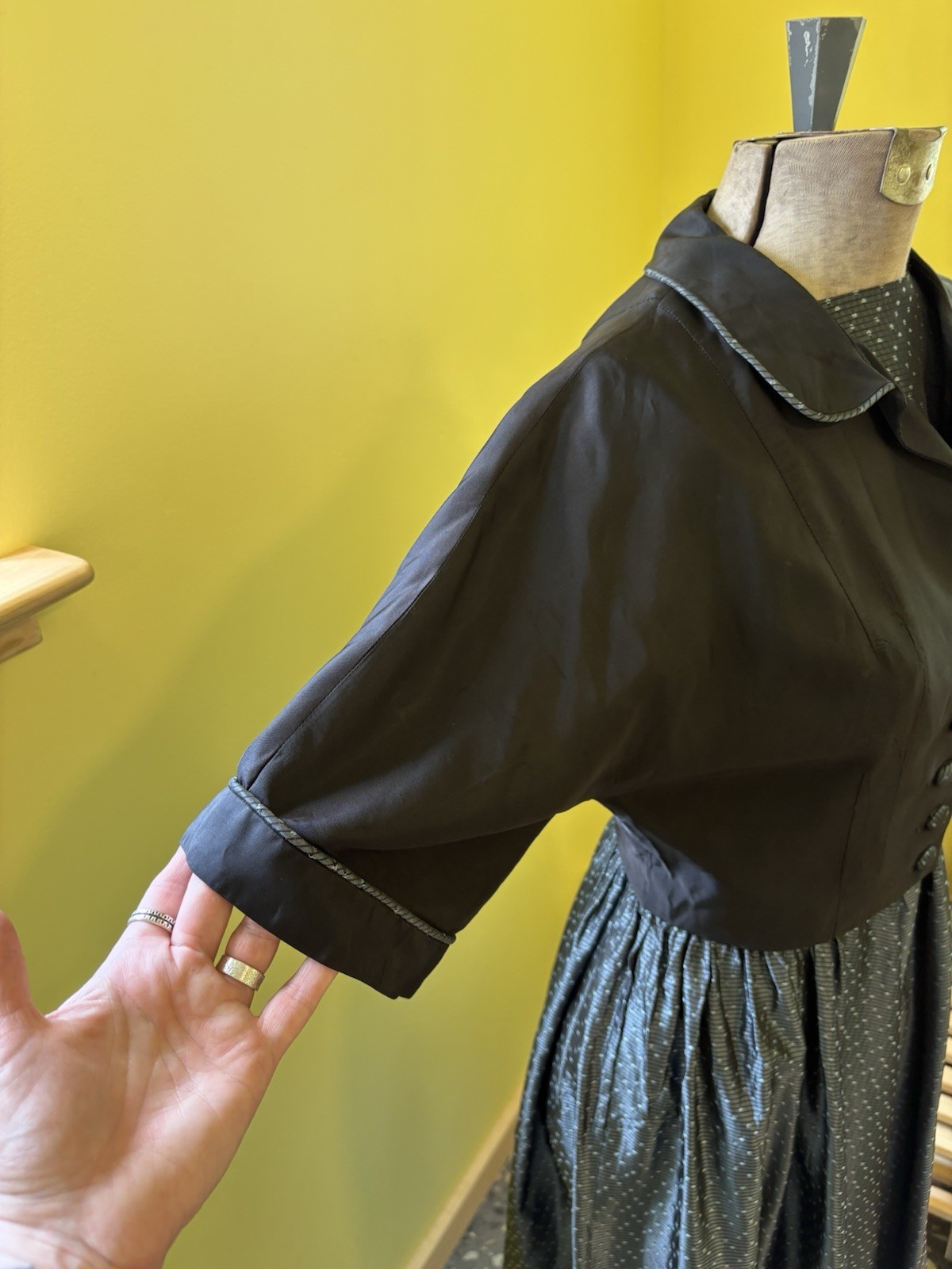 1950s Handmade Taffeta Gown and Matching Bolero Jacket SM