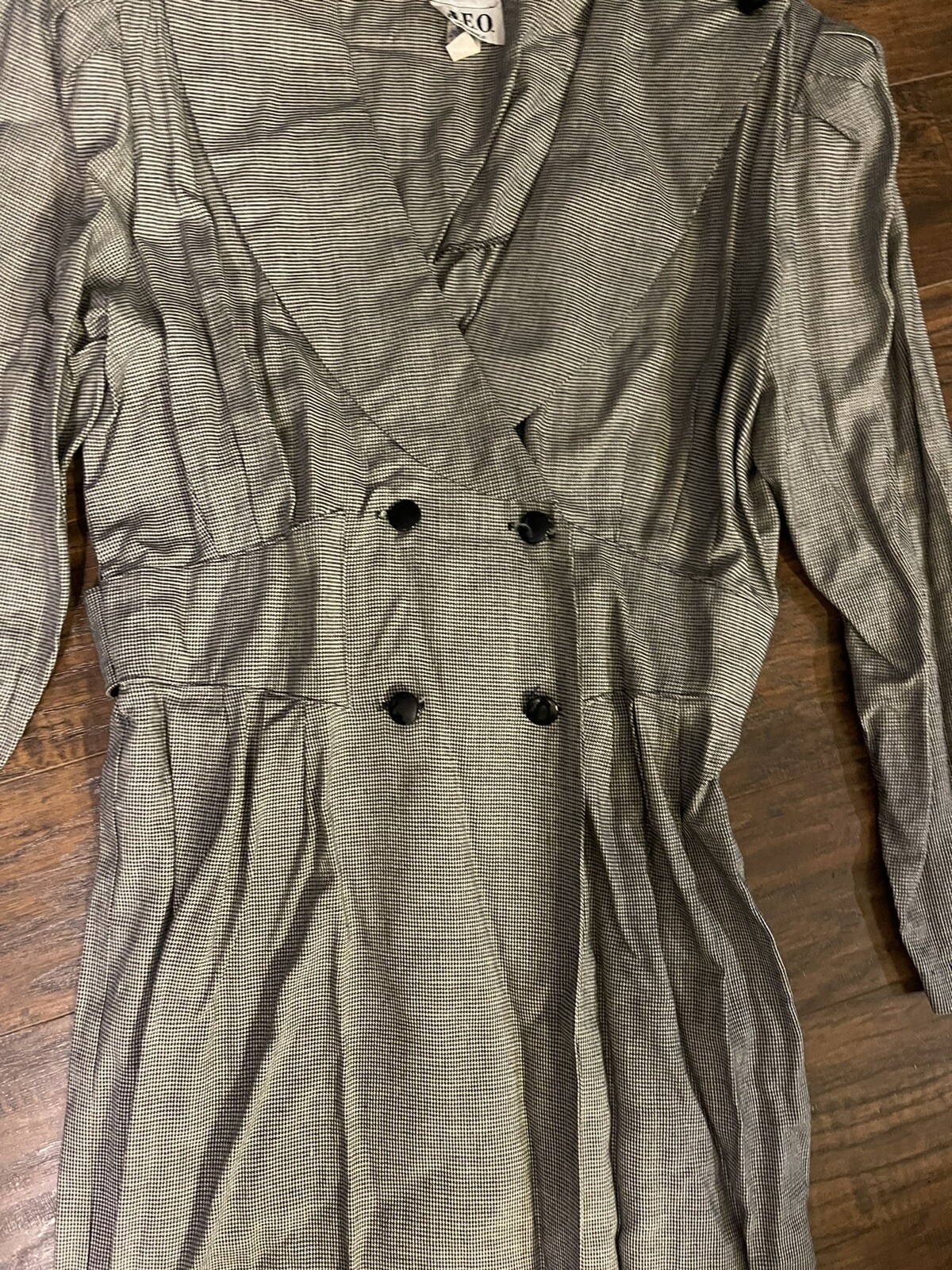 Vintage 80s REO Originals Women&rsquo;s Size 14 Black And White Plaid Workers Union