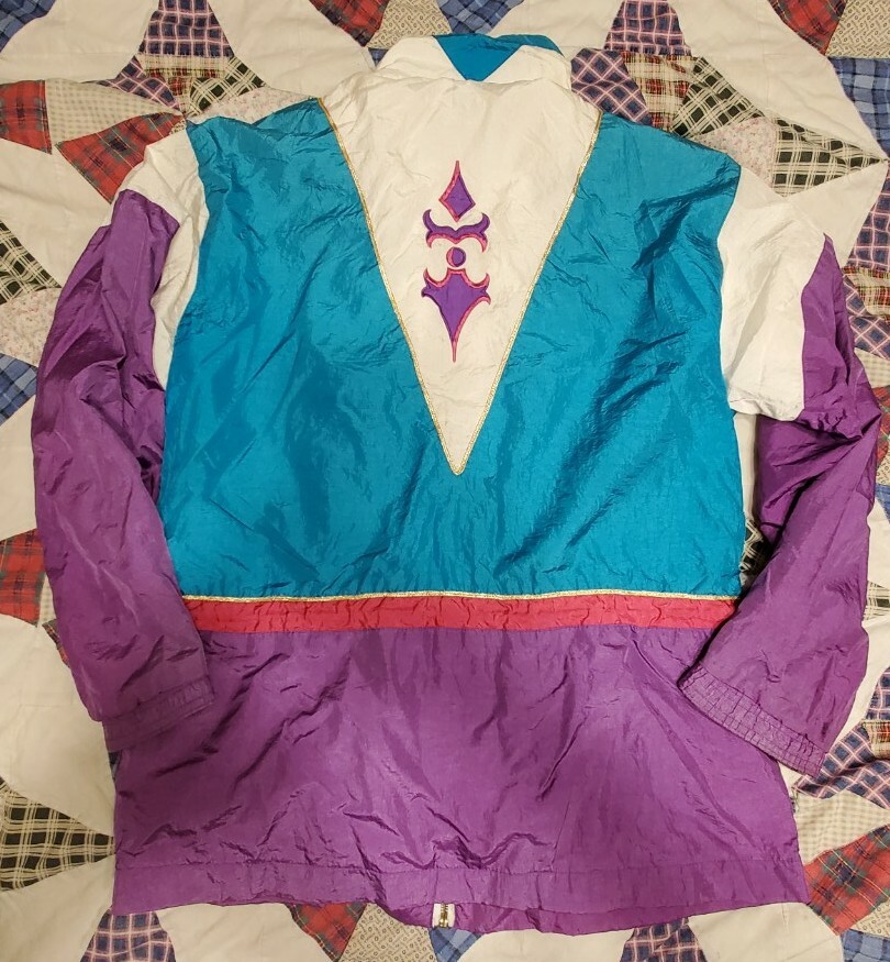 Vtg 80s Petite Sophisticate Nylon Jacket Colorful Windbreaker Size Medium