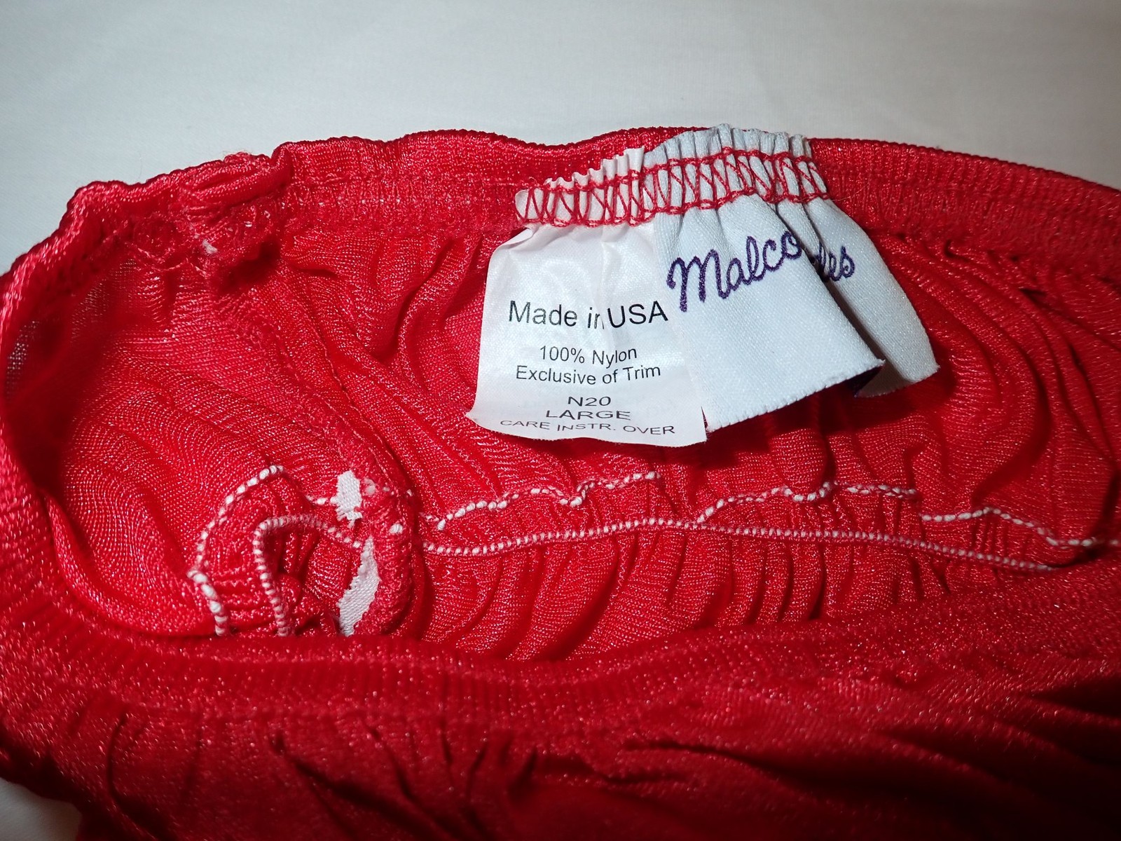 Vintage Malco Modes Square Dance Pettipants Bloomers L Red Ruffle Lace Pinup