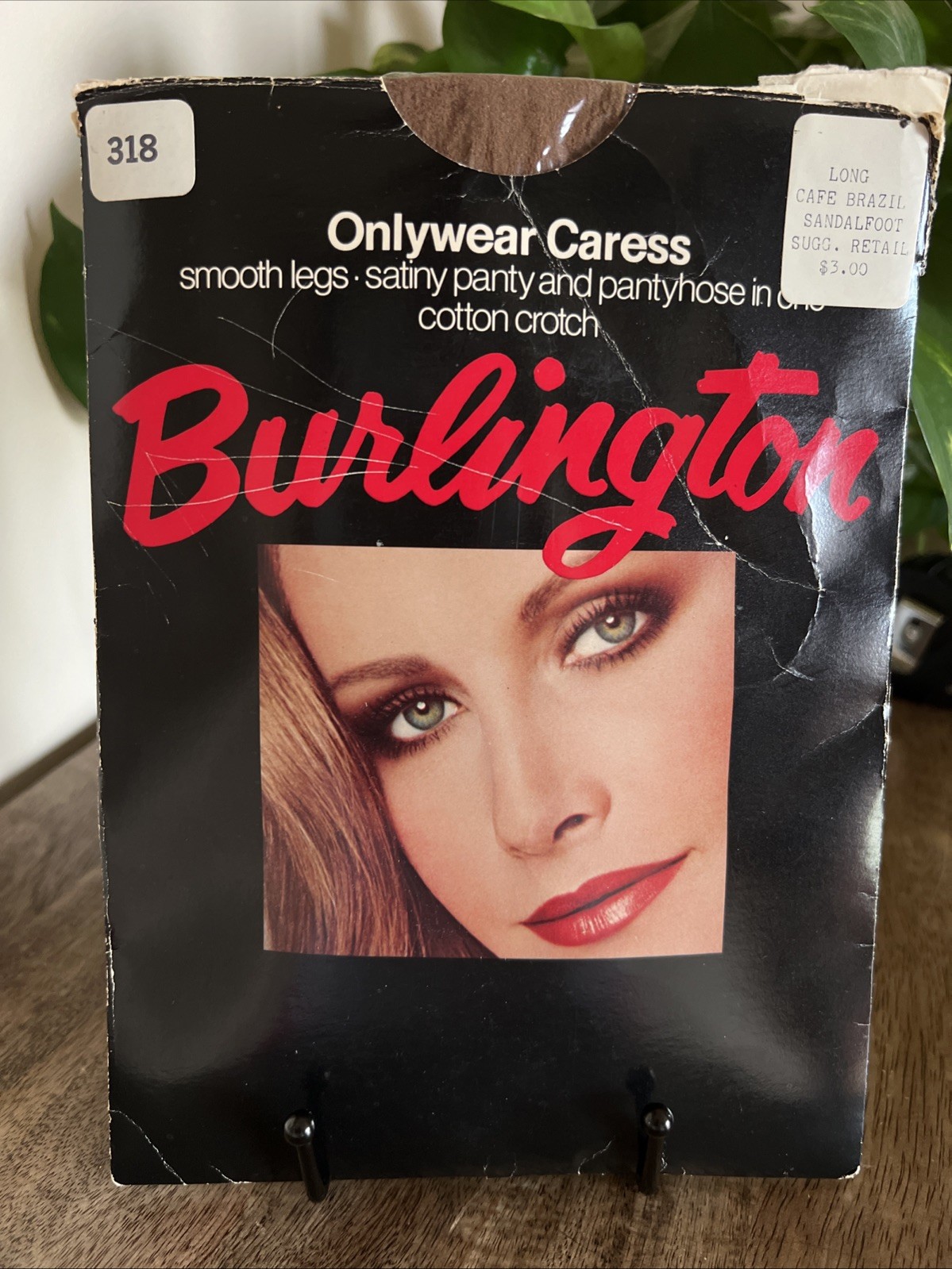 New Vintage Burlington Only wear Caress Sandalfoot Pantyhose Long Cafe Brazil