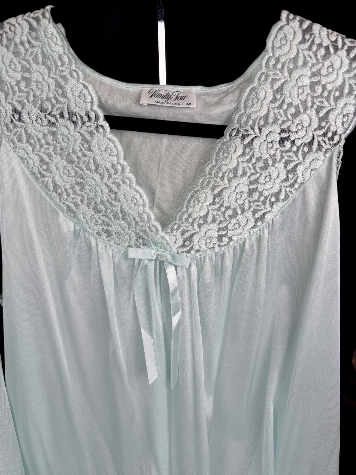 Vanity Fair Vintage NEW No Tags 2pc Mint Green Nightgown & Robe Set Size M