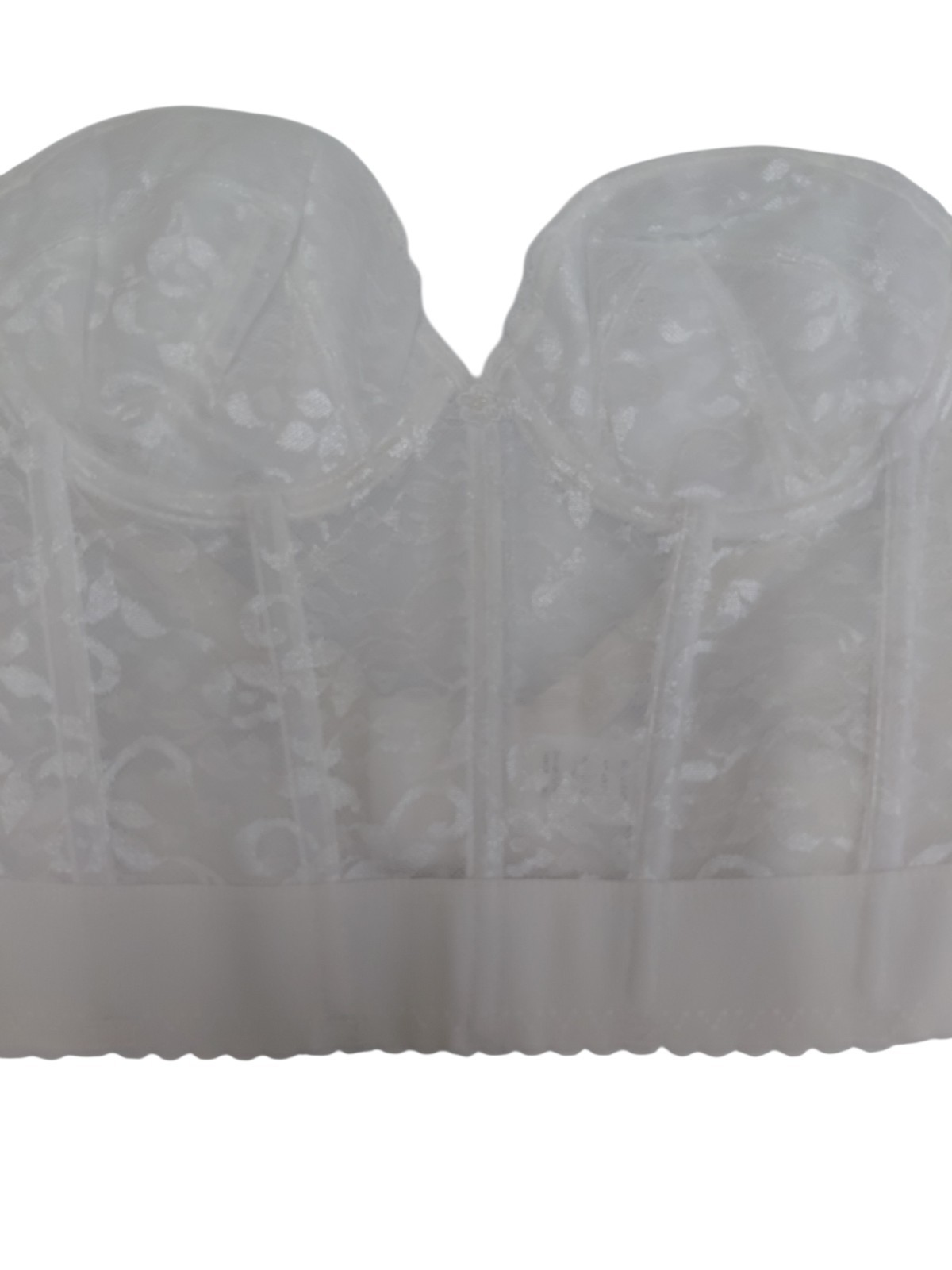 Vintage White Longline Bra Size 38B