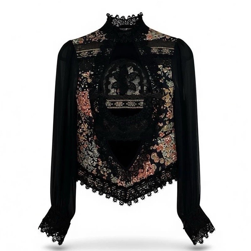 Vintage Lace Blouse Circa 1970’s Rubicon Couture Size 4-6