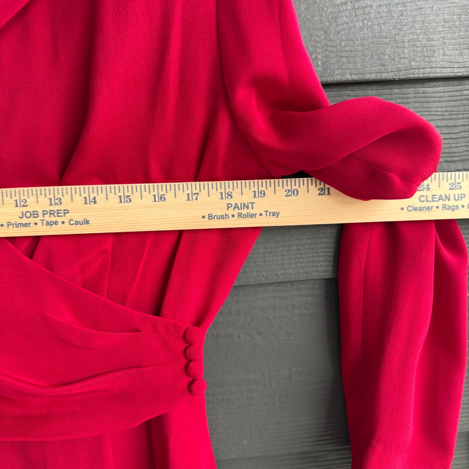 Donna Morgan Silk Wrap Midi Dress Pink Long Sleeve Cocktail Size 10
