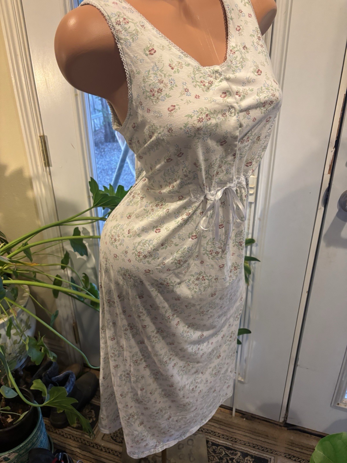 Laura Ashley Cottagecore Frilly Gown English Countryside Floral Long Nightgown M
