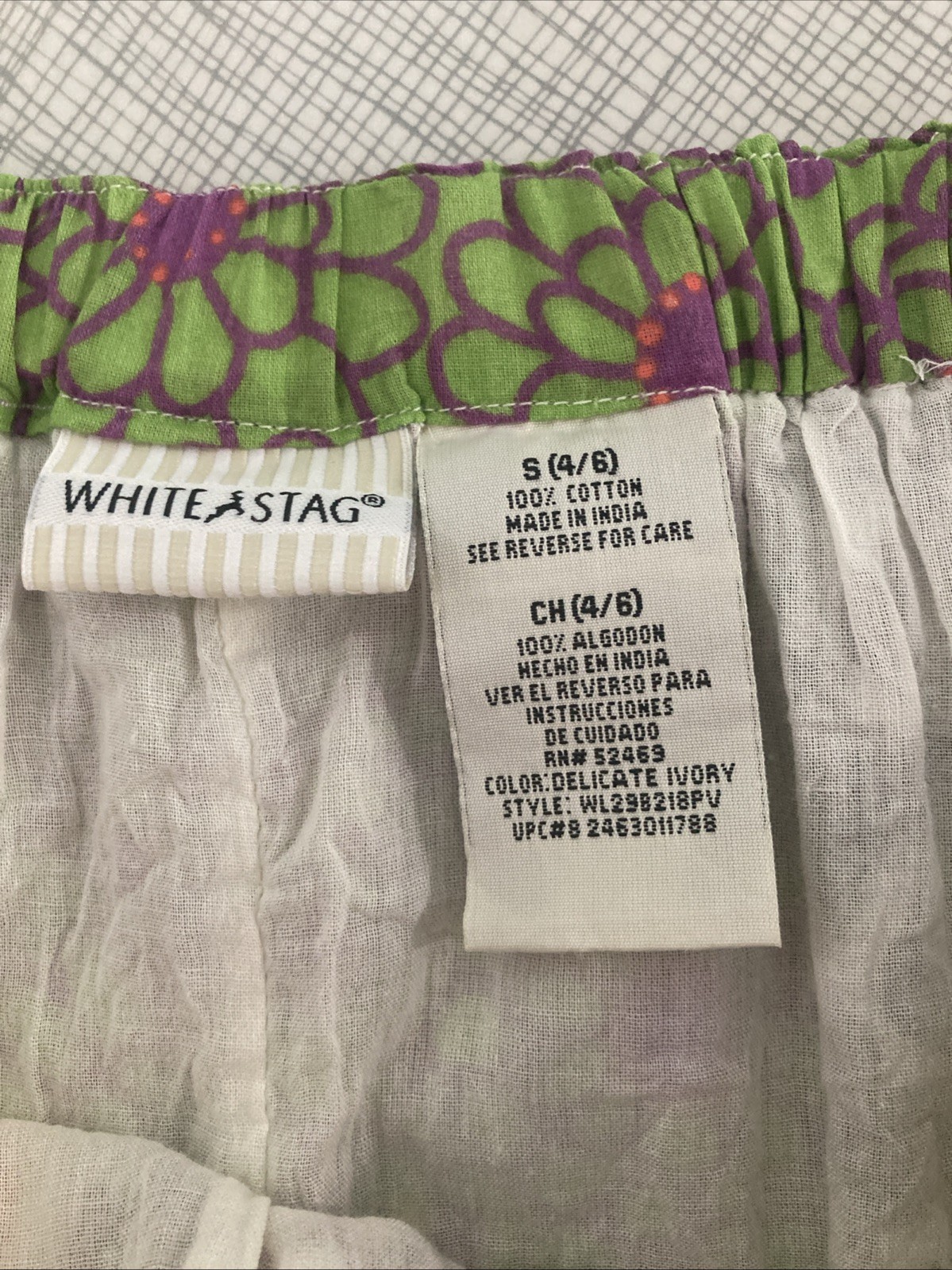 Vtg 90s Y2K White Stag Patchwork Cotton Maxi Skirt Small Tiered Boho Peasant EUC