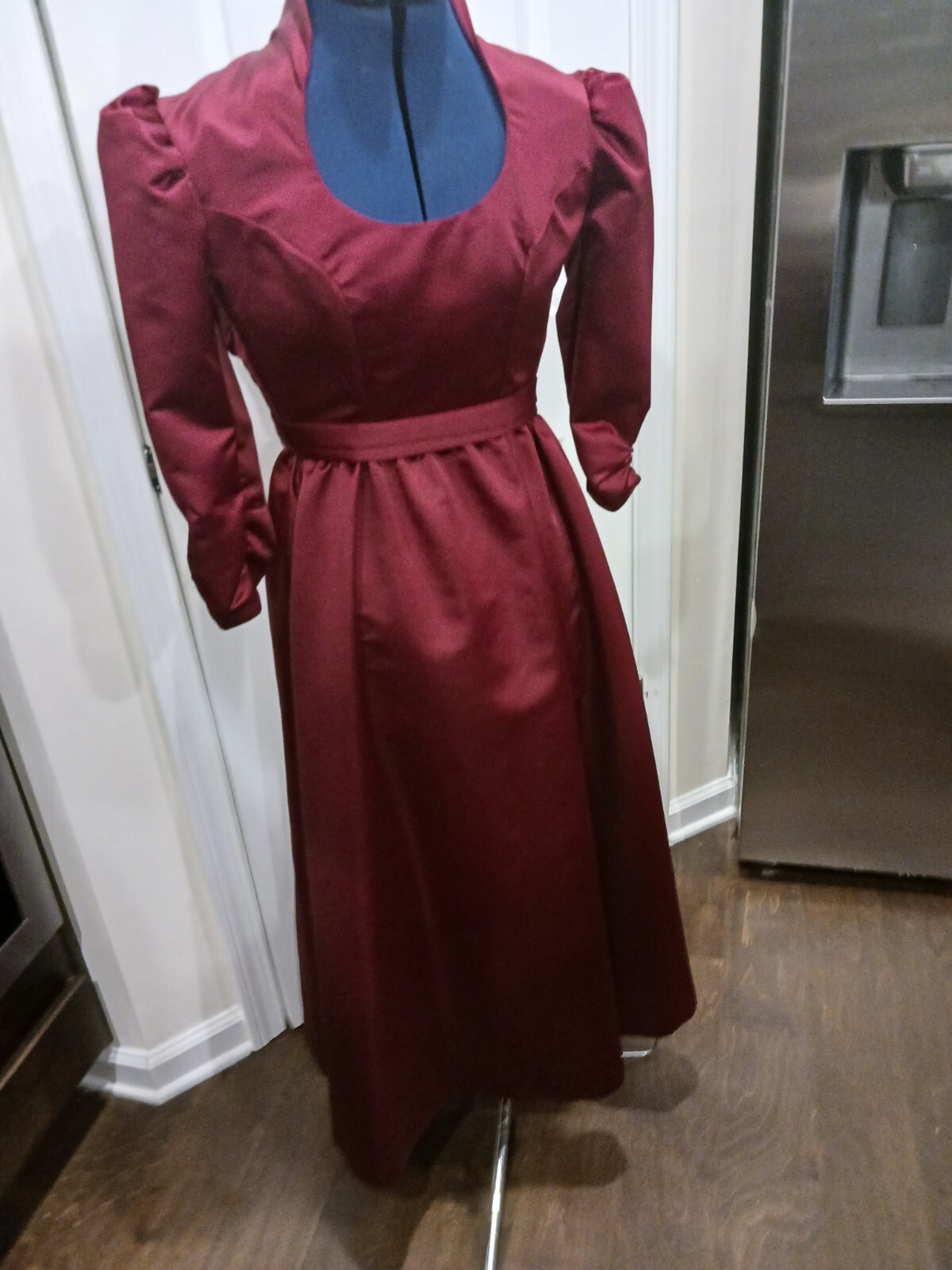 House Of Bianchi Burgundy Wine Prairie Vintage Dress Small
