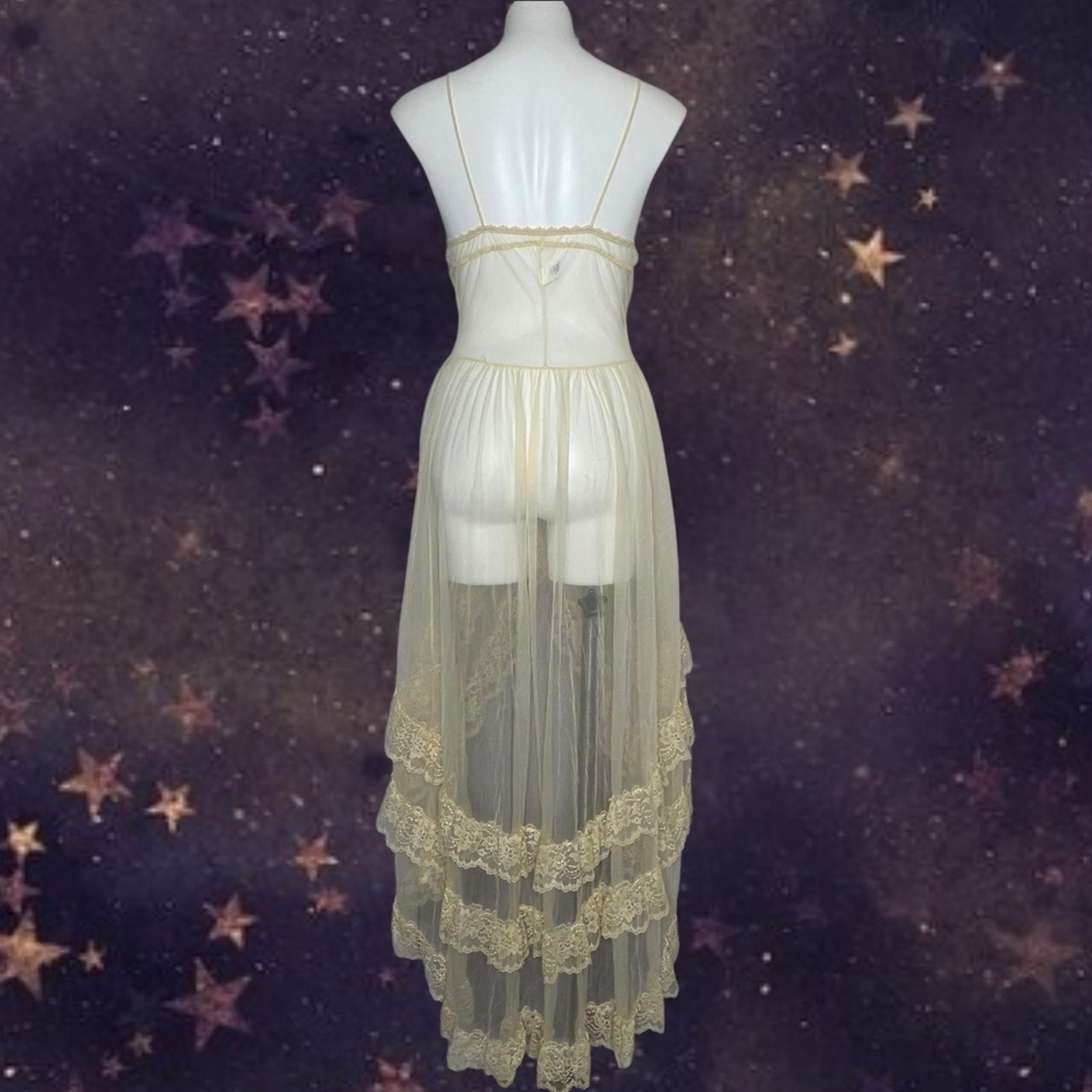 Rare 70s Faris “Treasure” Purple Velvet & Lace Fairy Negligee Gown, size Medium