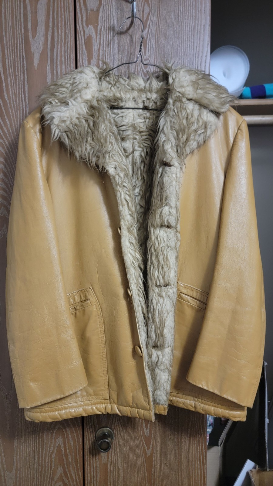1970s Leather Coat Fur Lined Jacket Women&rsquo;s M? Vintage England Tan
