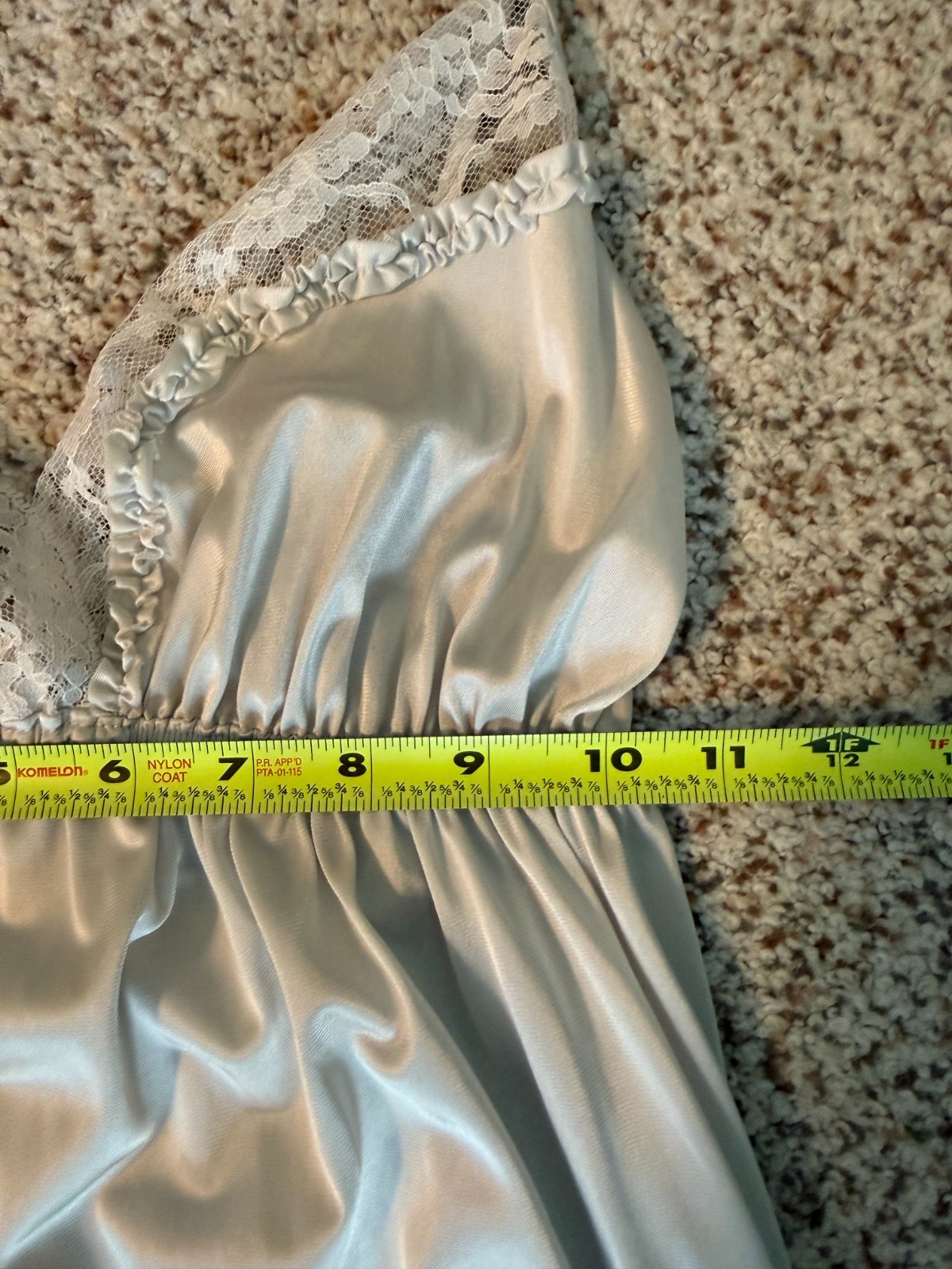Miss Elaine PEIGNOIR Set Large Nightgown & Robe Negligee Silver Union Made USA