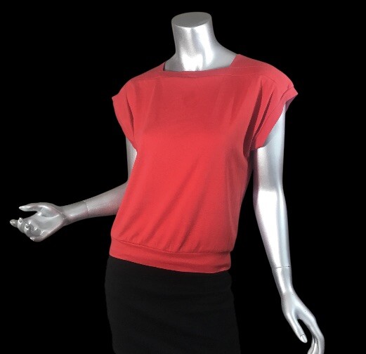 Vtg 70s Peppermint Casuals Women&rsquo;s Short Cap Sleeve Knit Top Red Small Medium