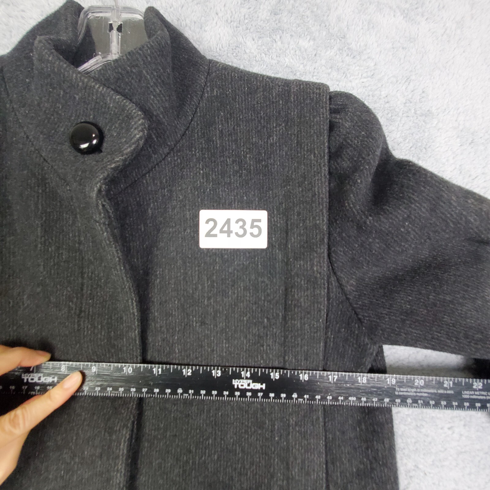 Vtg 70s Womens Jacket Size Medium Gray Wool Cashmere Blend Trench Coat ILGWU