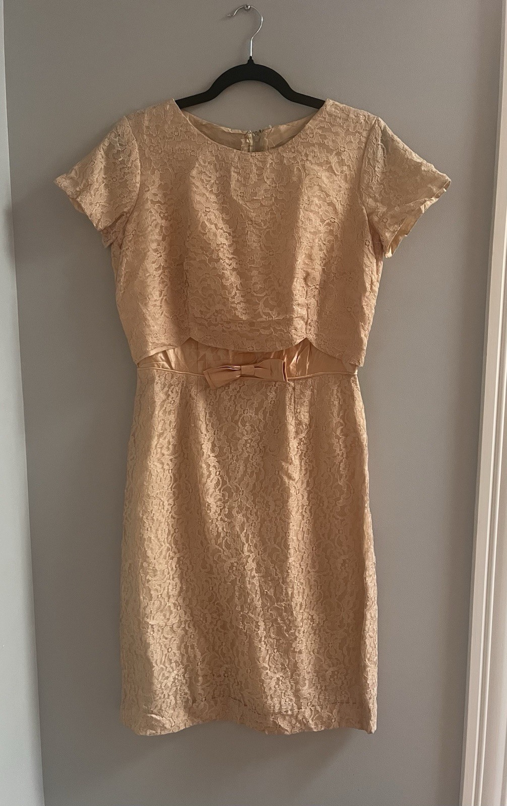 Vintage 1950s Toni Todd Peach Lace Dress 1960s Dress