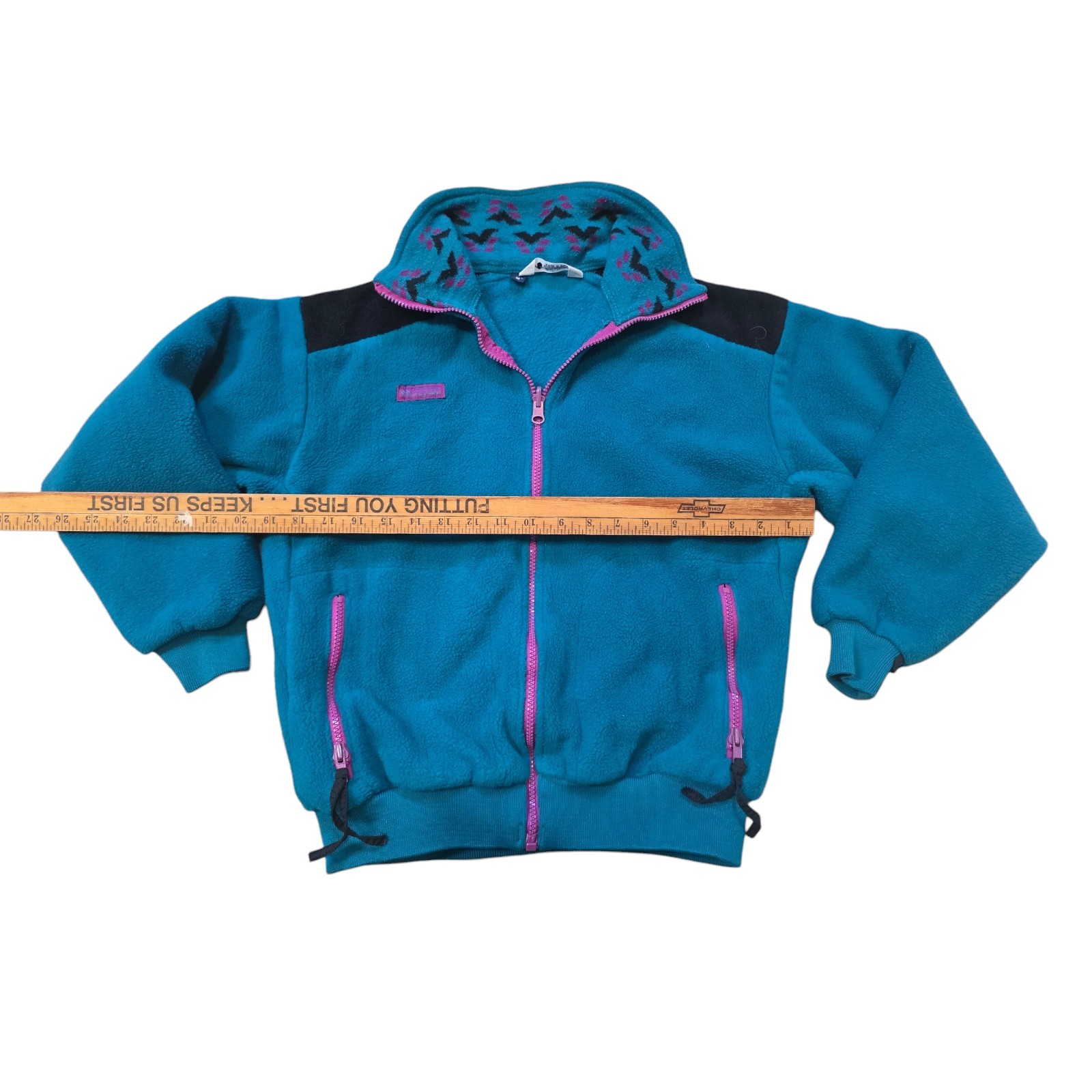 Columbia Fleece Jacket Men Size Medium 1990s Vintage Retro Teal Full Zip USA
