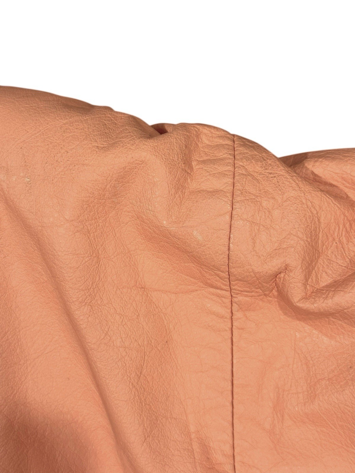Vintage 1980s Chia Peach Ruched Crop Creamy Matte Leather Jacket Sz S