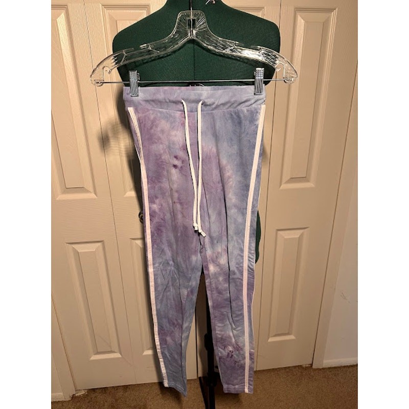 Women&rsquo;s Purple Tie Dye Two Piece Hooded Top Longue Set