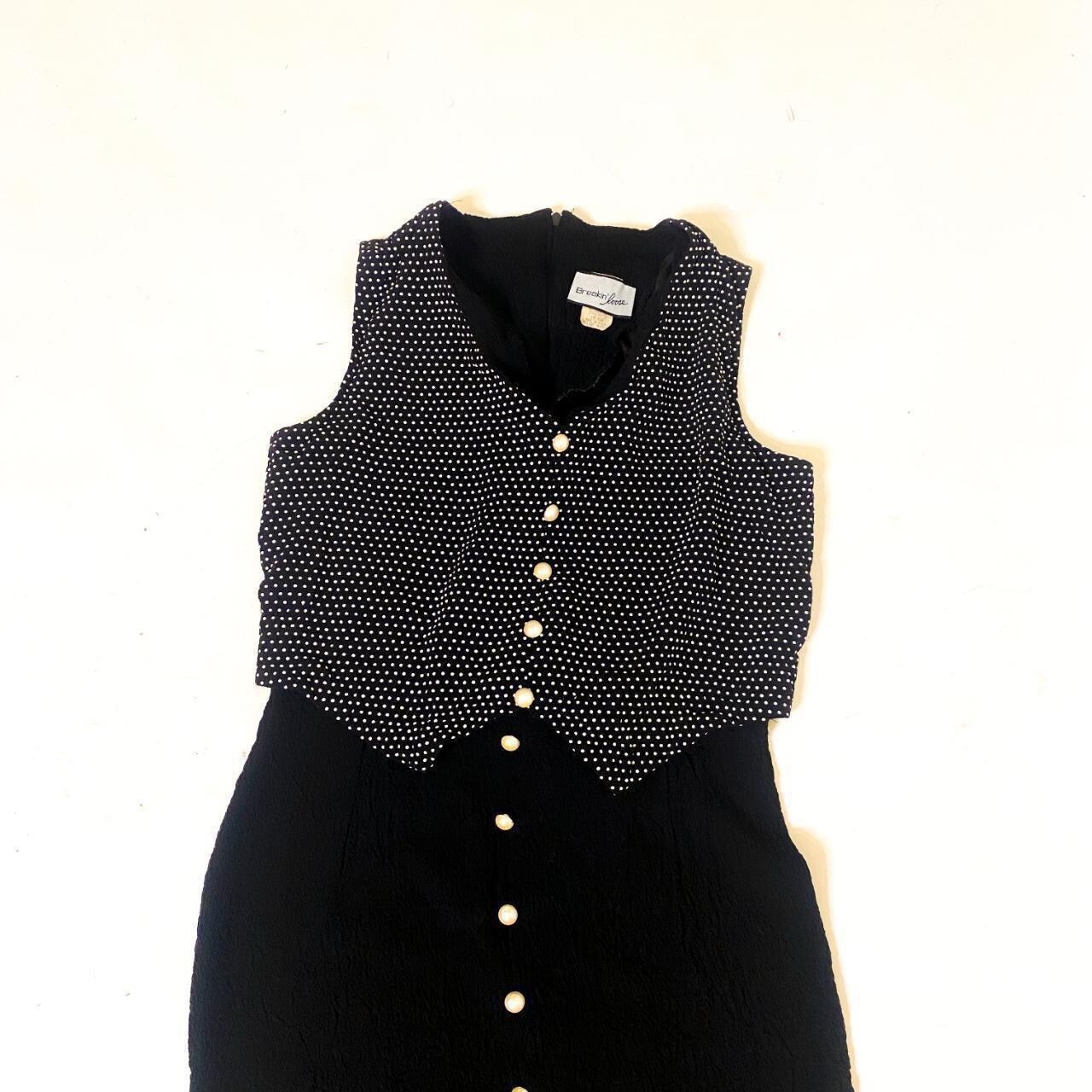 Black Western Style Black PolkaDot Dress