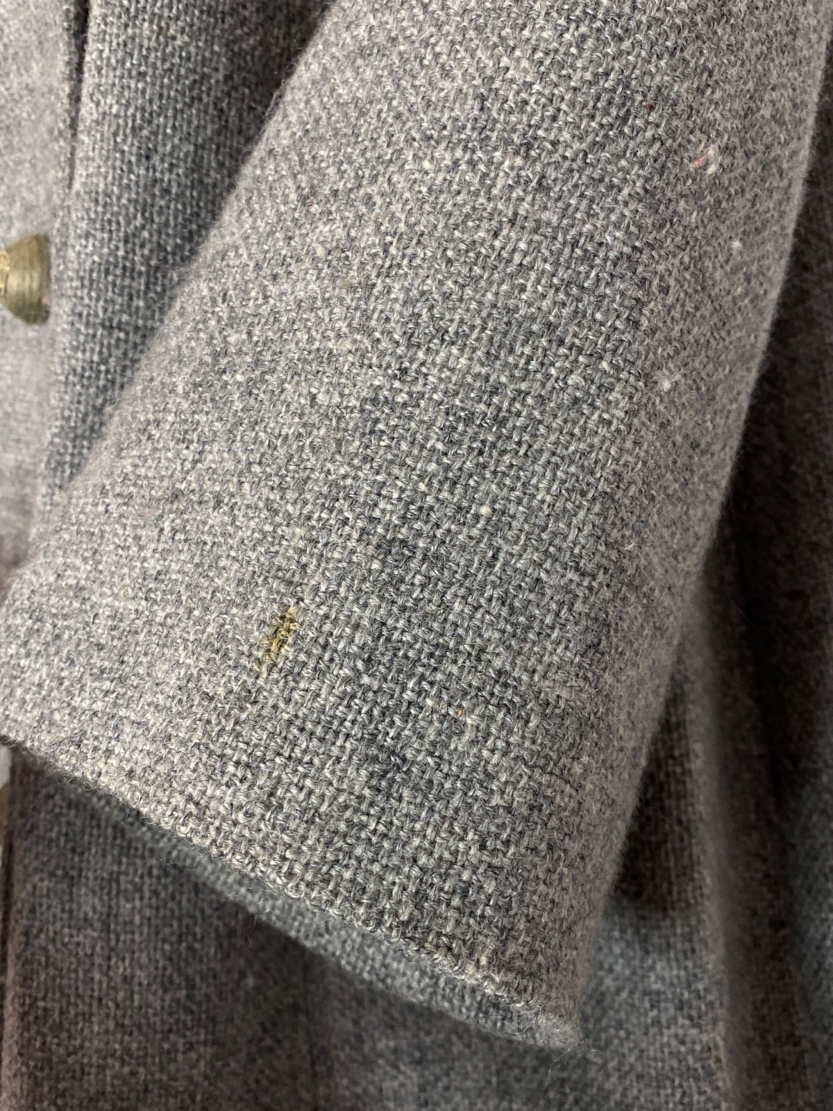 Vintage 1960s gray wool pea coat long swing jacket S M 1950s CANBY AS-iS