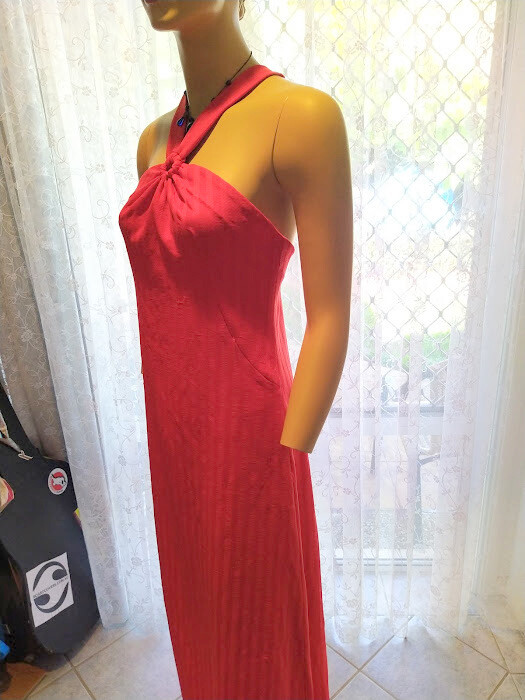 RED Dress DISCO 70s RETRO VIntage size 6 8 XS