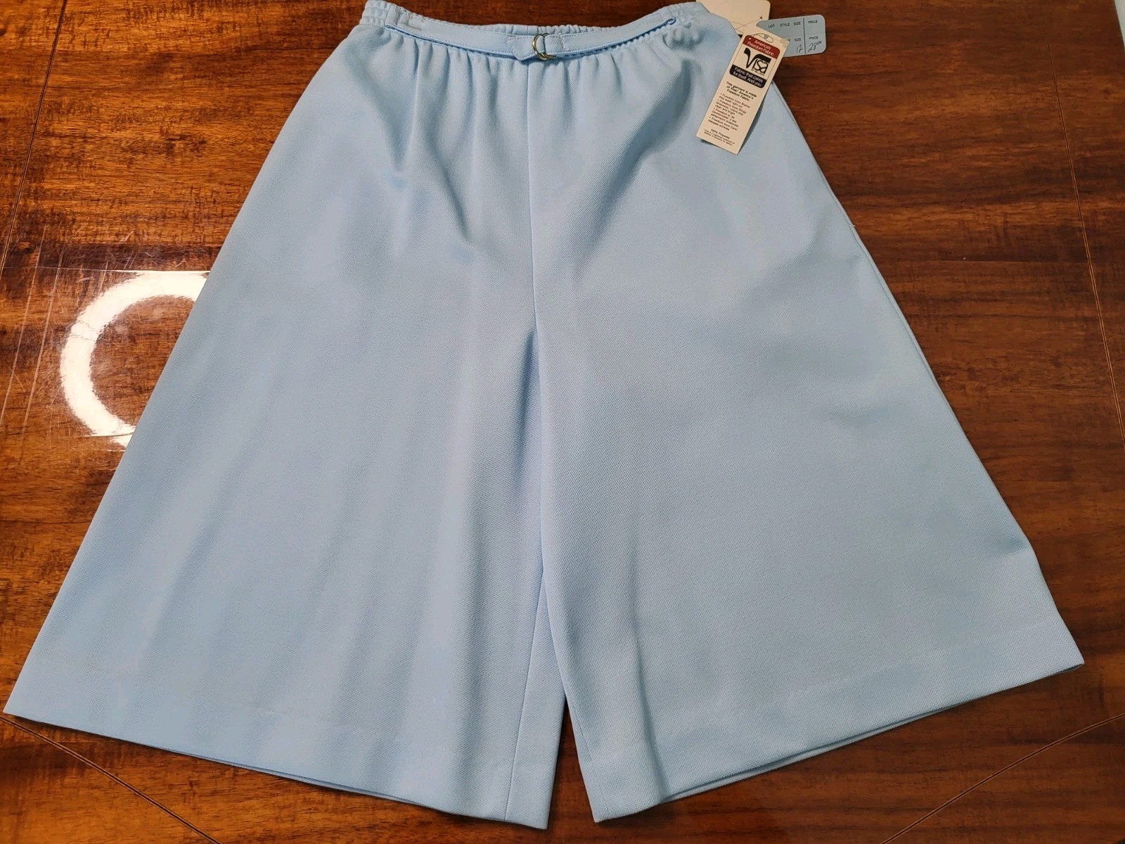 VTG 70s Graff California Blue Polyester 2 Piece Pantsuit Set Size 12 Made In USA