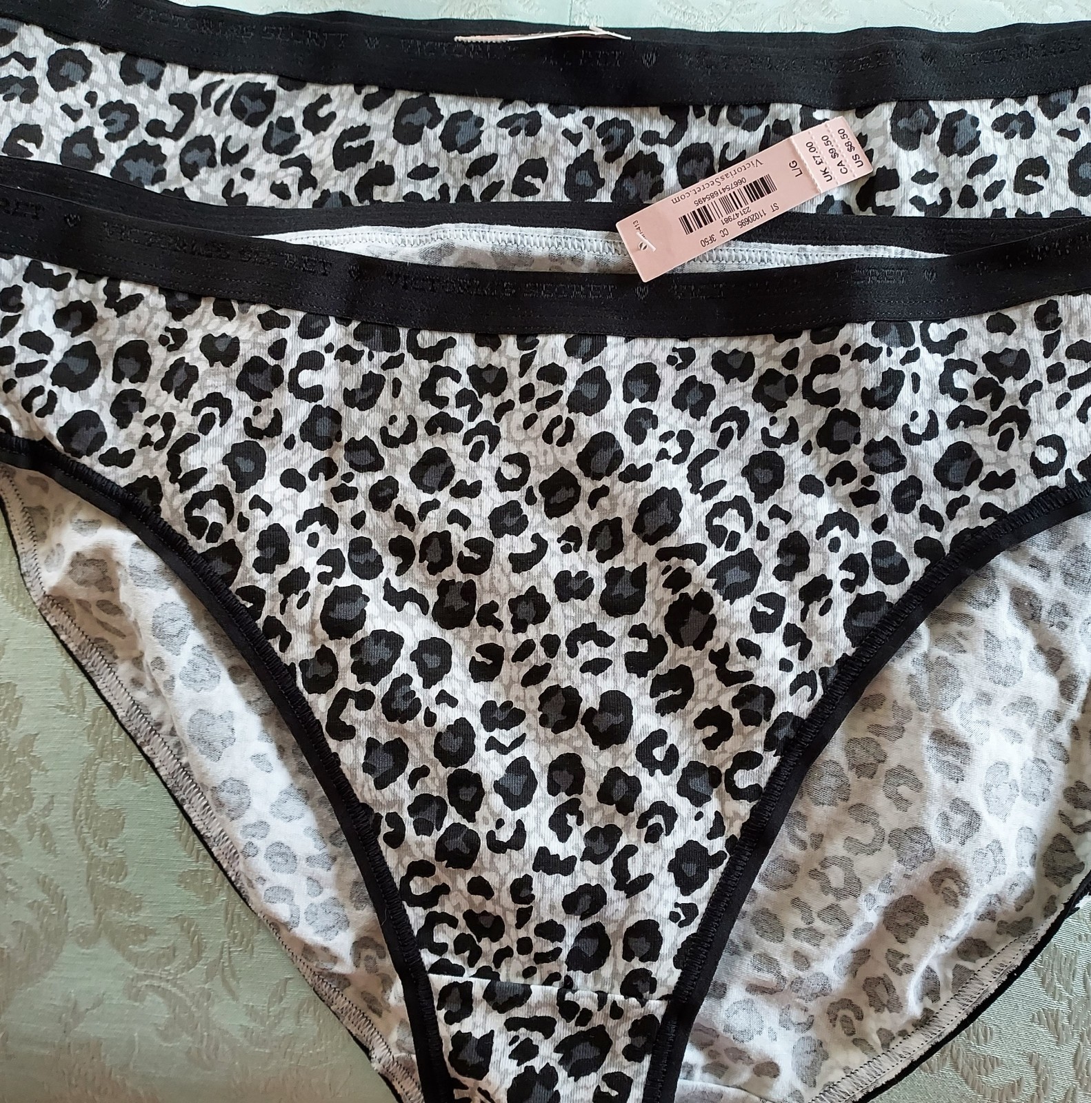 Victoria&rsquo;s Secret Hi Leg Brief 95% Cotton Size Large Nwt! (2 pair)