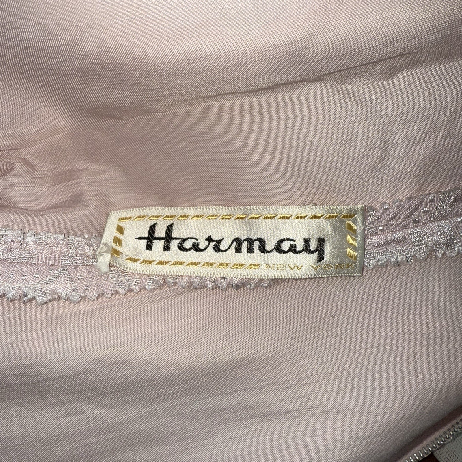 Vtg Party Dress 60s Paisley Pink & Silver Brocade Mod Cocktail Harmay S 6 36