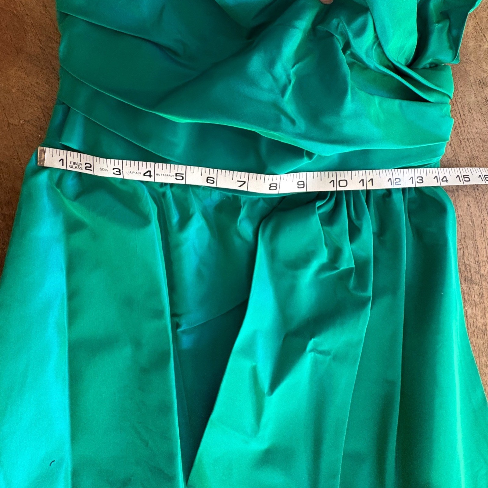Dance Allure Alfred Angelo Teal One Shoulder Taffeta Gown 80s Prom 11/12