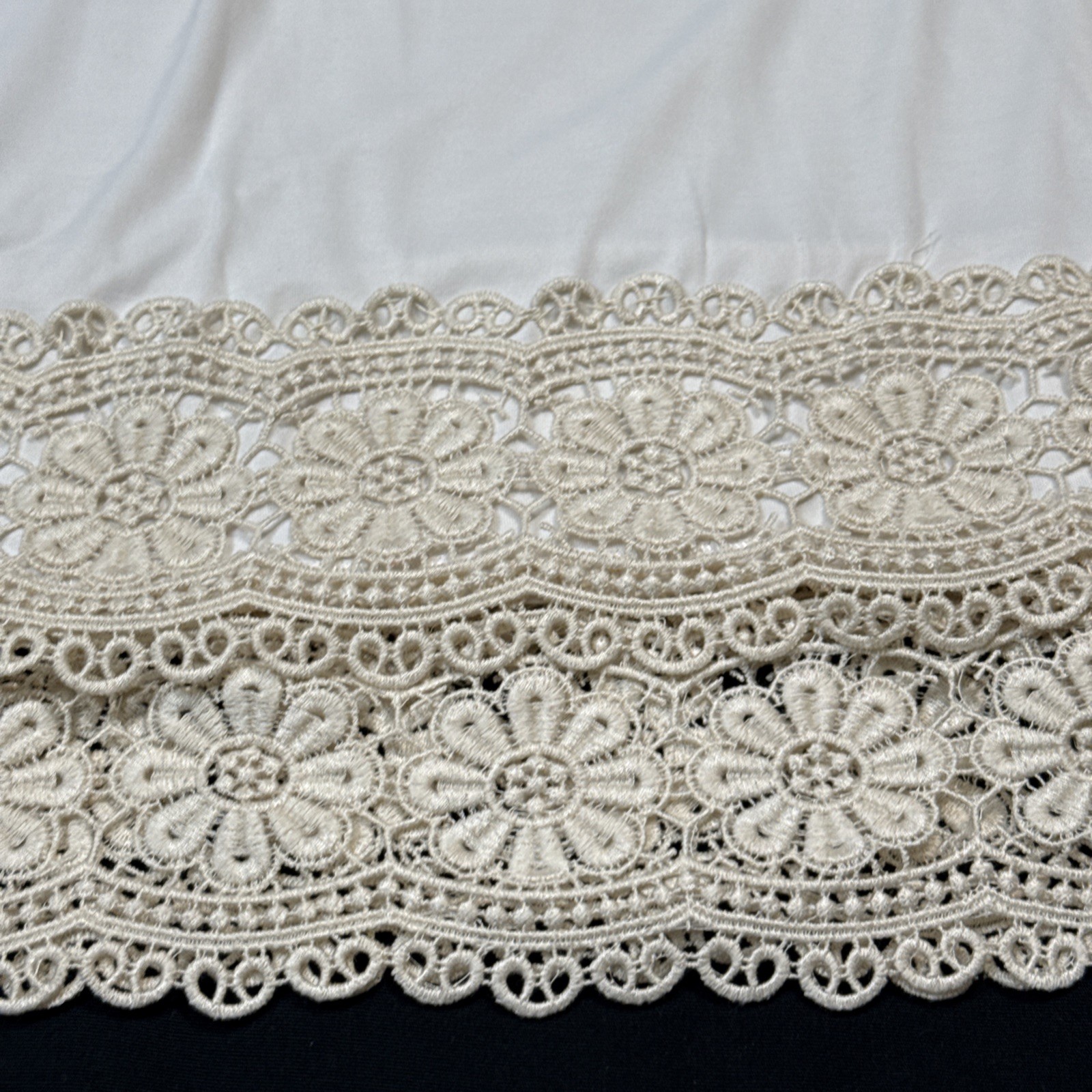 Vintage Vassarette Half Slip Size 18 Nylon 2 rows of Cotton Eyelet Ivory Trim