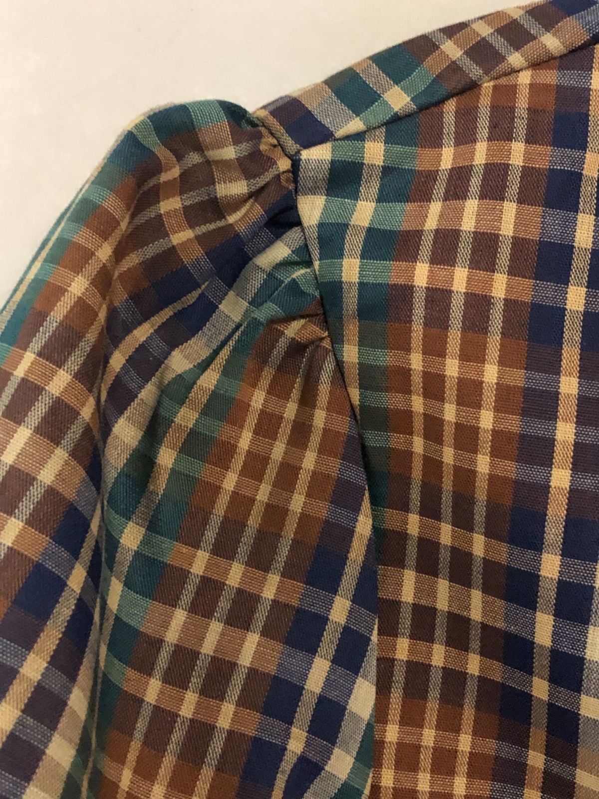 Vintage Russ Togs Plaid Button Down Top Deadstock Size 8 Shirt ILGWU USA