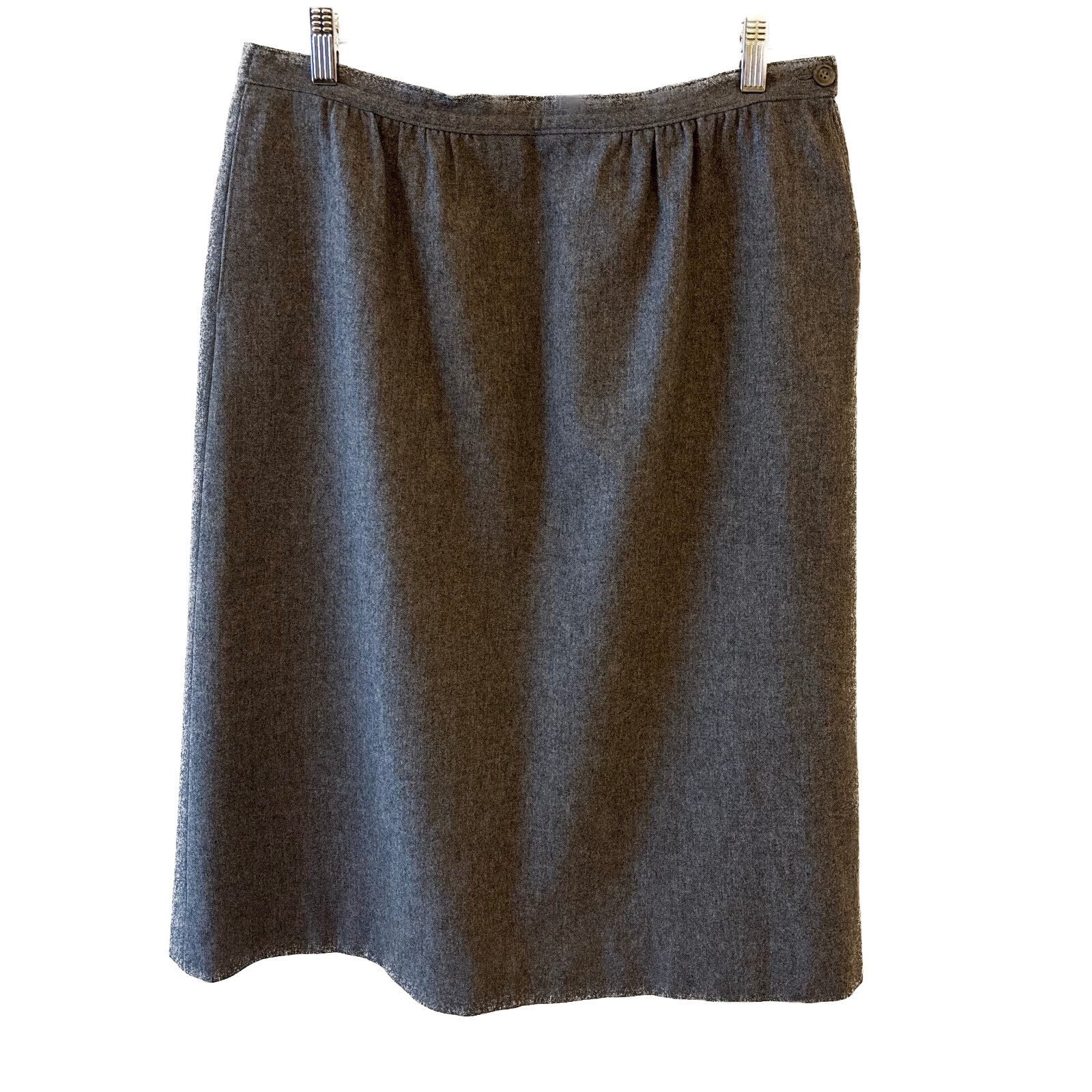 Vintage Pendleton 1990s Size 14 100% Wool Gray Skirt 28 Inches Made in USA Lined