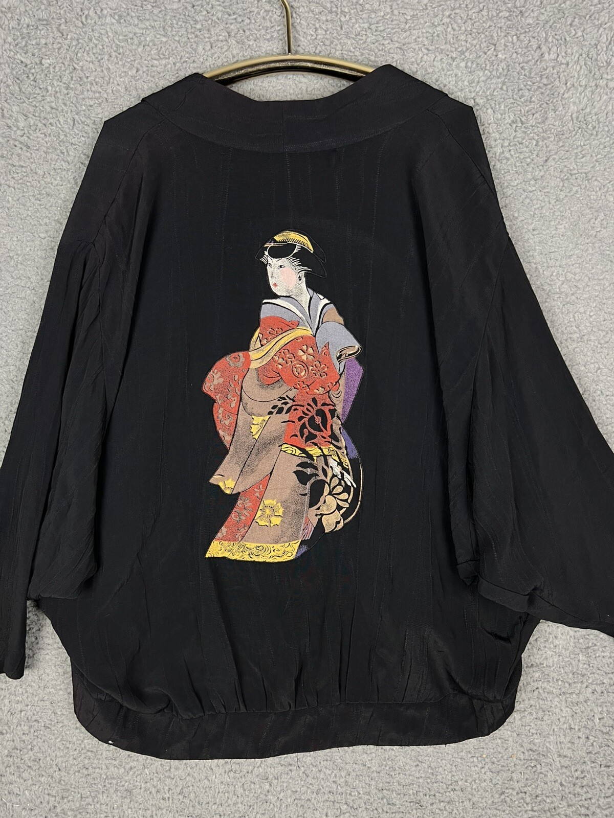 Vintage AKF New York Womens 14 Kimono Batwing Japanese Boho Mori Girl USA Made
