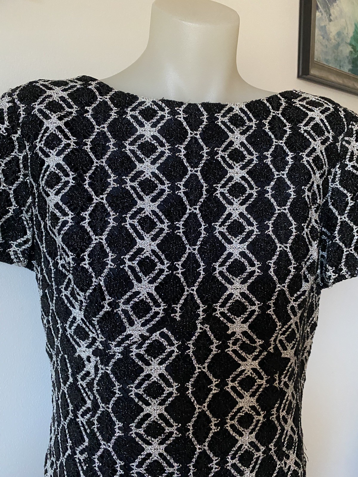 70,s Silver Star Sydney Blk/Silver Maxi.B36”H38”As New Cond