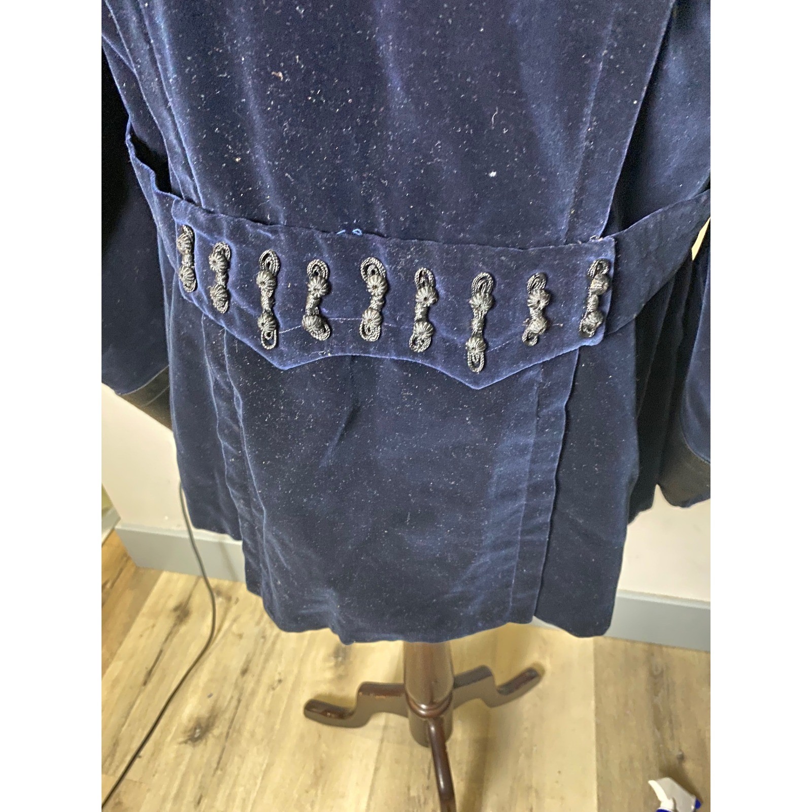 Victorian Marshall Field & Company Blue Velvet Soutache Jacket Coat 1800&rsquo;s/1900