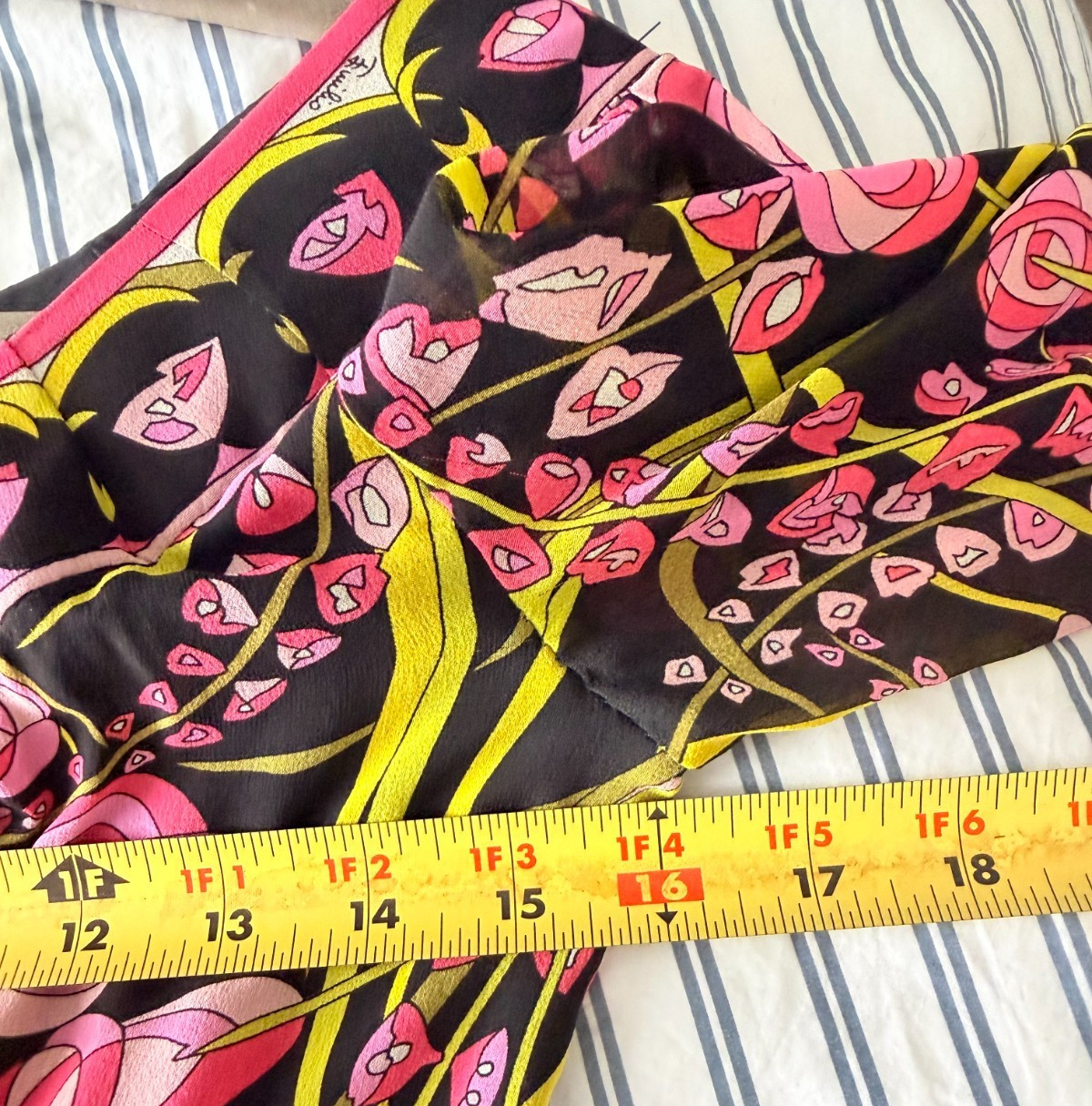 Vintage Emilio Pucci Maxi Dress 8 Floral Print Empire Waist Italy Saks