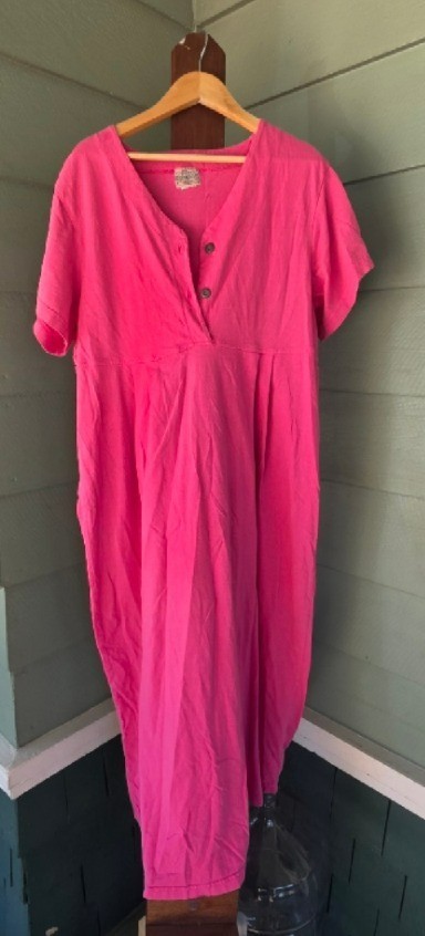 1990&rsquo;s United Cotton Company Pink Garment Dyed Dress