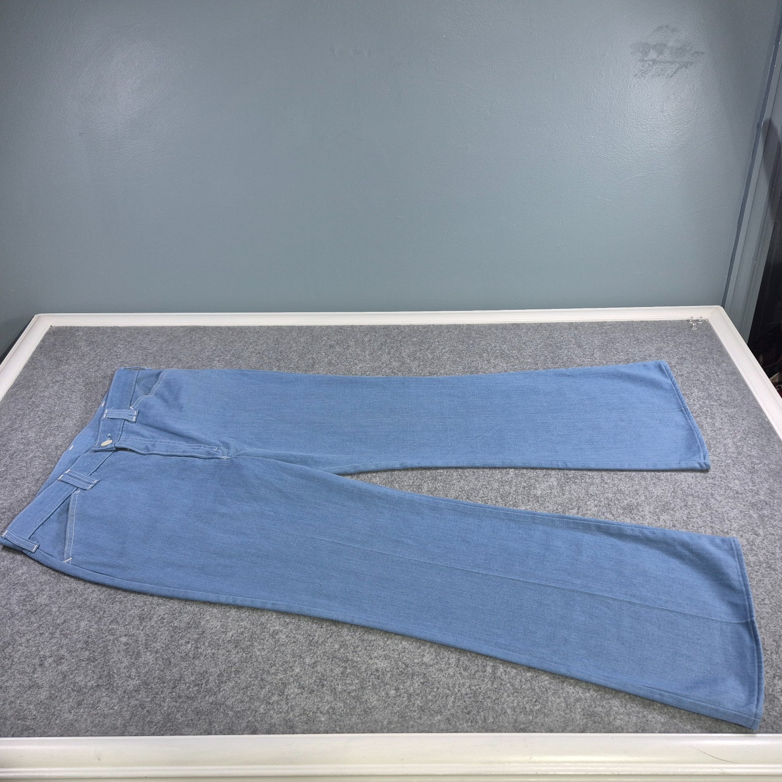 Vintage Lee Denim Wide Leg Jeans 34X30 Blue Soft Retro Bohemian