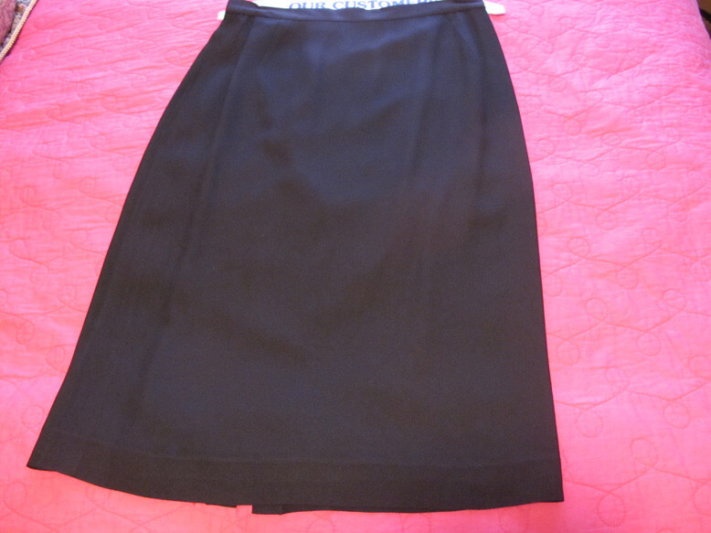 Louis Feraud Vintage 80s Silk Suit~Black White Top + Black skirt~Women 10~FREE H
