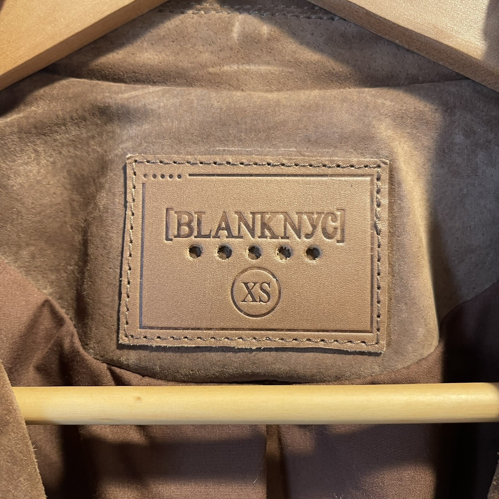 BLANK NYC Coffee Bean Brown Suede Leather Moto Jacket Women’s Size XS