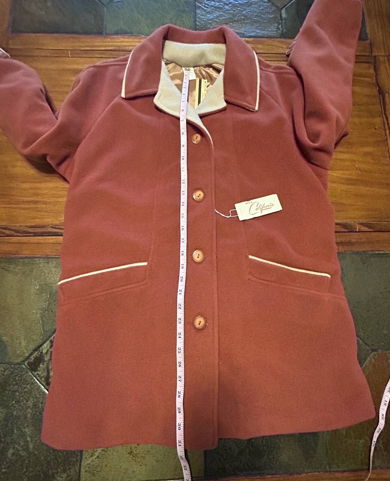 NOS VTG 1980s Orange Fleece Shell Lined Coat Sz 20.5 Cute + Cozy California