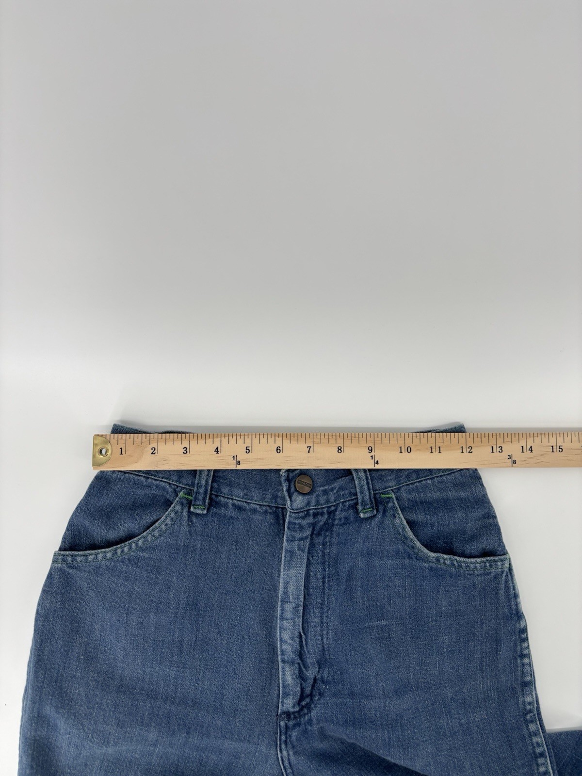 Vintage Maverick Jeans 24×31.5 Flared High Rise Rare Embroidered Pocket Hippy