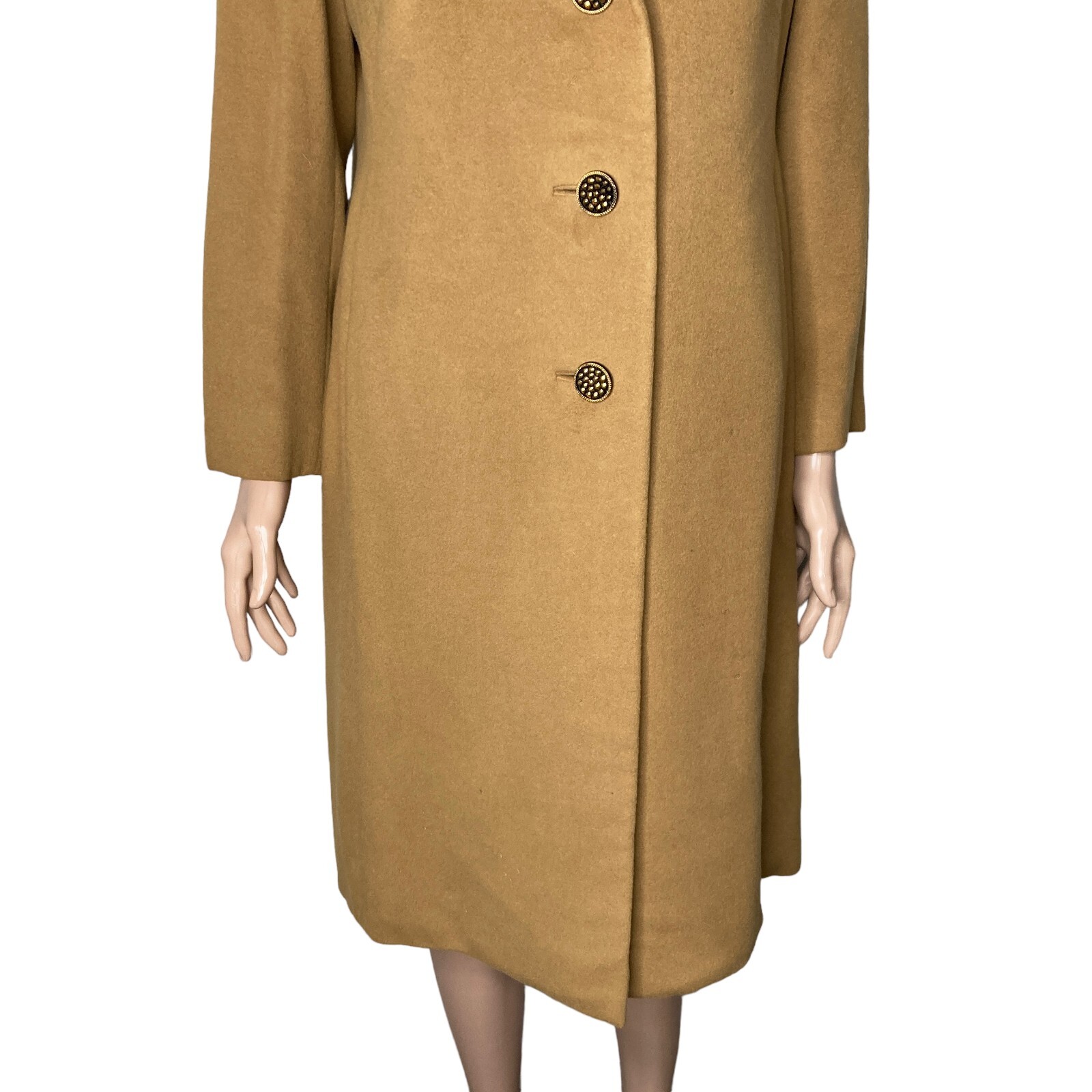 Vintage 40s Cashmere Trench Coat Womens Small Prince Fashions Light Brown