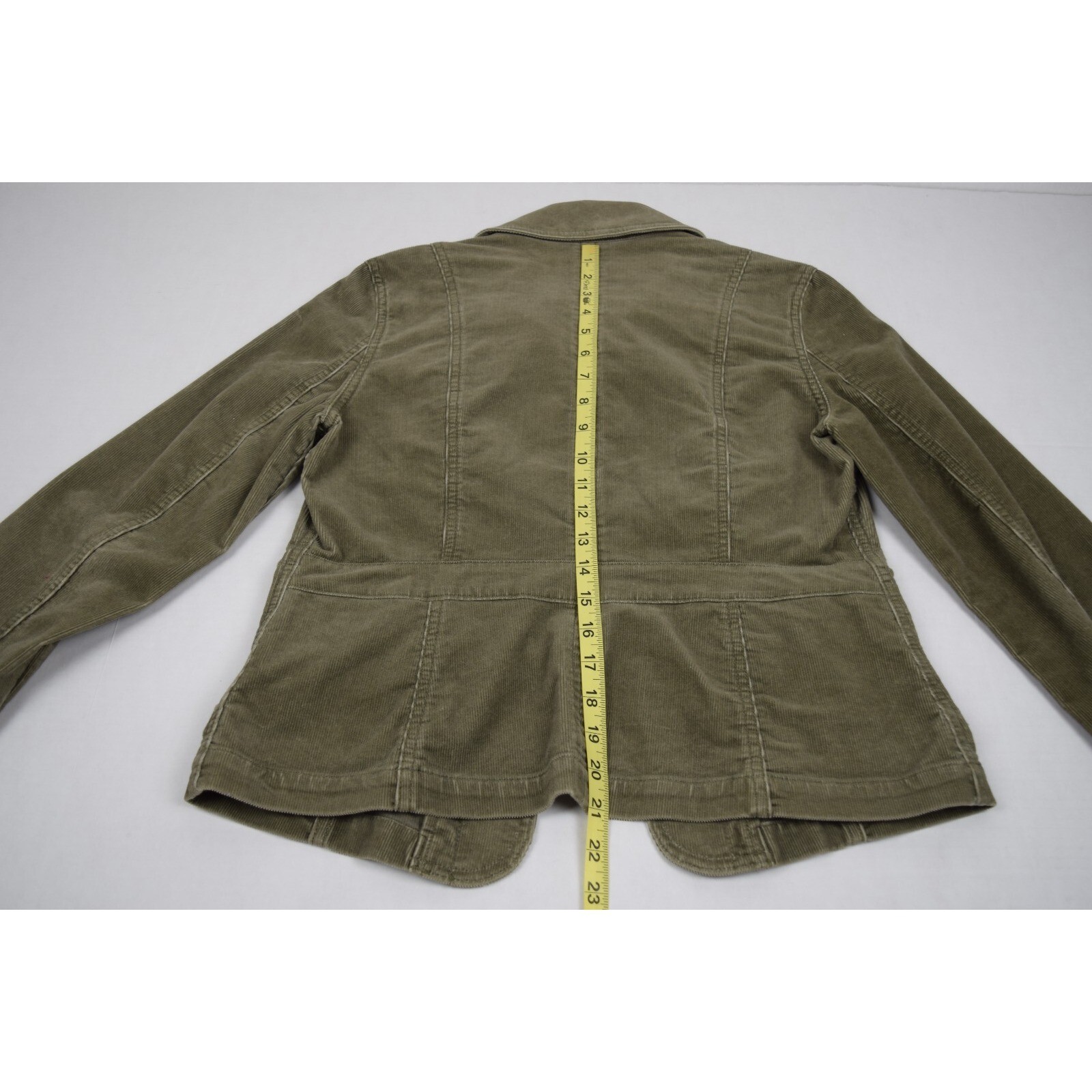 Vintage Eddie Bauer Jacket Size S/M 90s Forest Green Soft Corduroy Bronze Button
