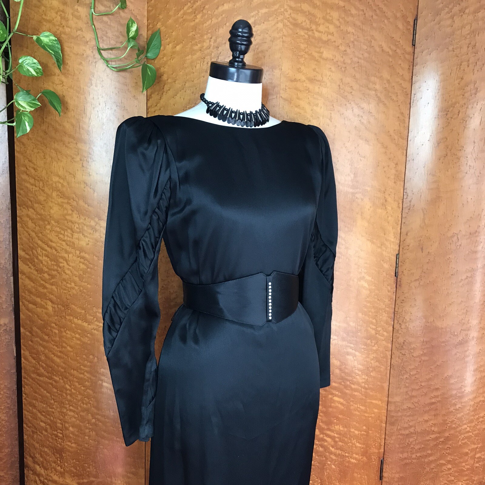 Designer 70’s 70s does 40’s 40s Vintage Black Ala Carte Cocktail Evening Dress M