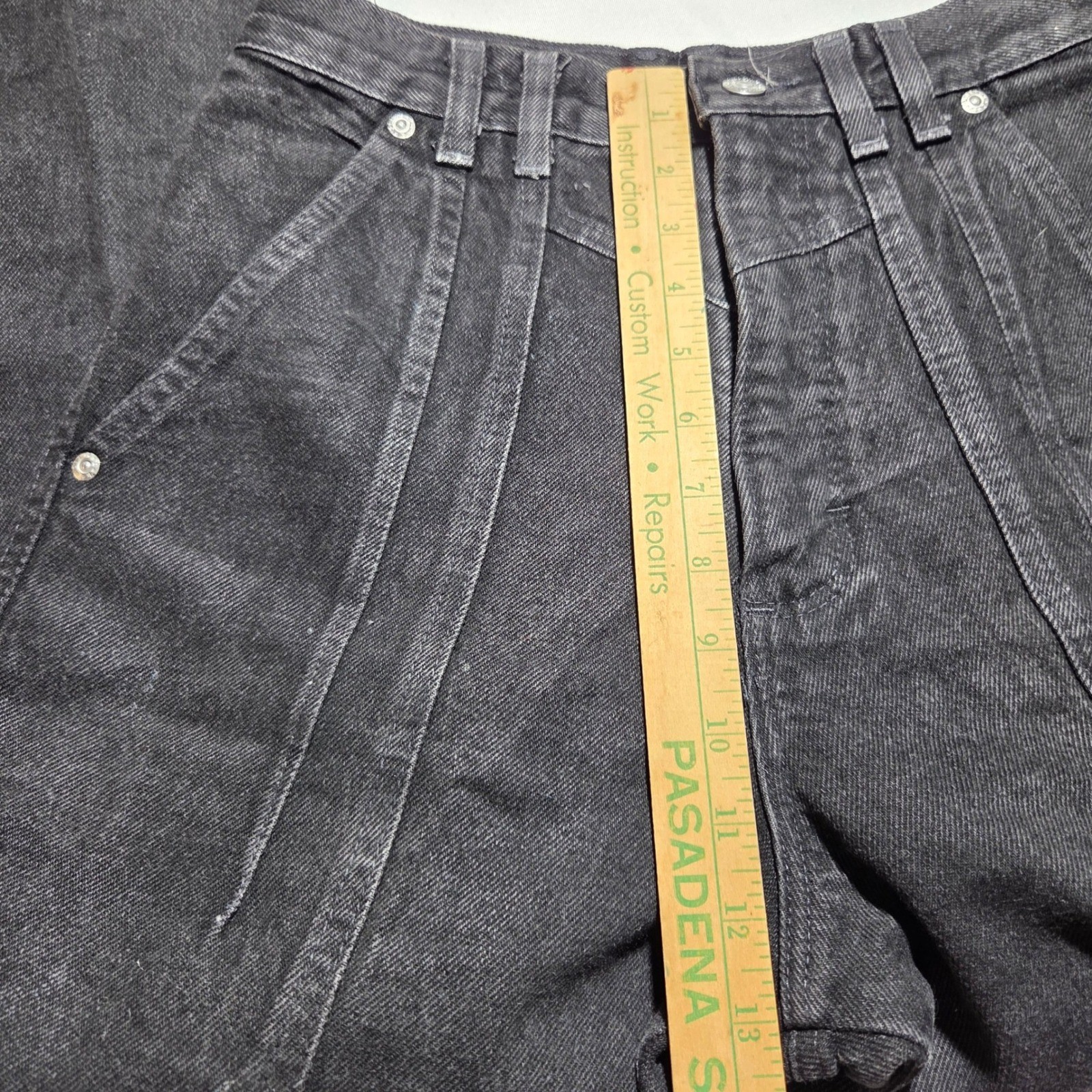 Vintage Wrangler Double Knee Jeans Black High Waisted Made in USA 25×31 Denim