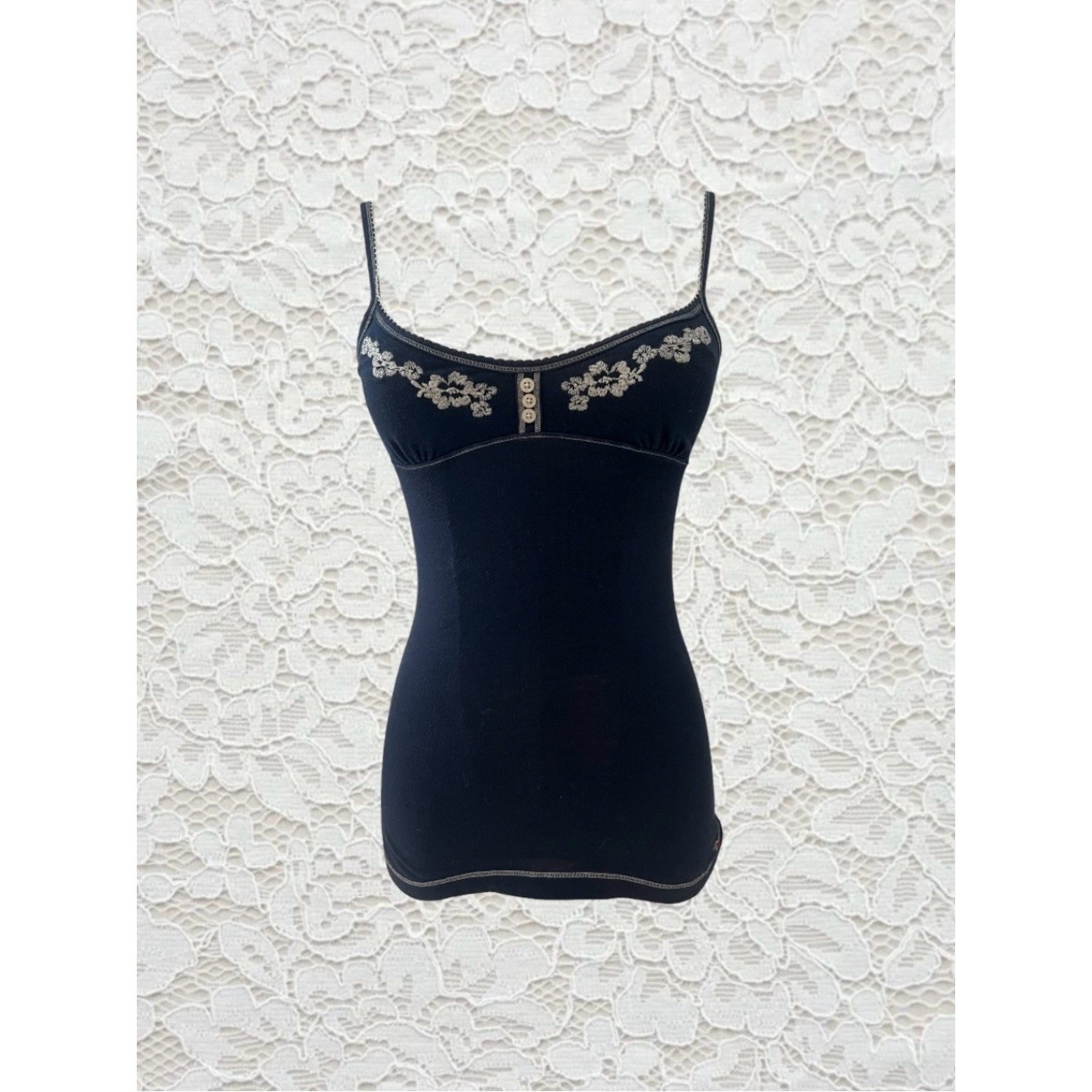 vintage grail hollister navy blue babydoll cami tank top