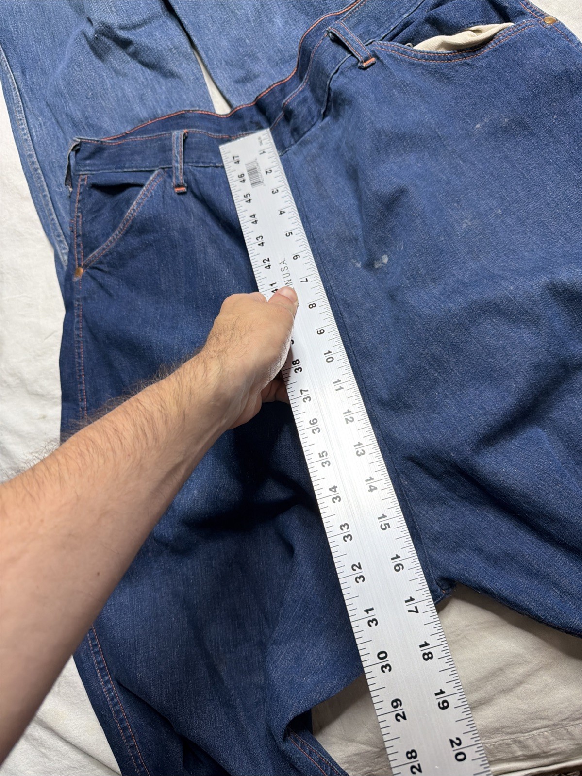 1950s hill Jeans Side Zip Sanforized Denim Pants 50 Women’s 36X28